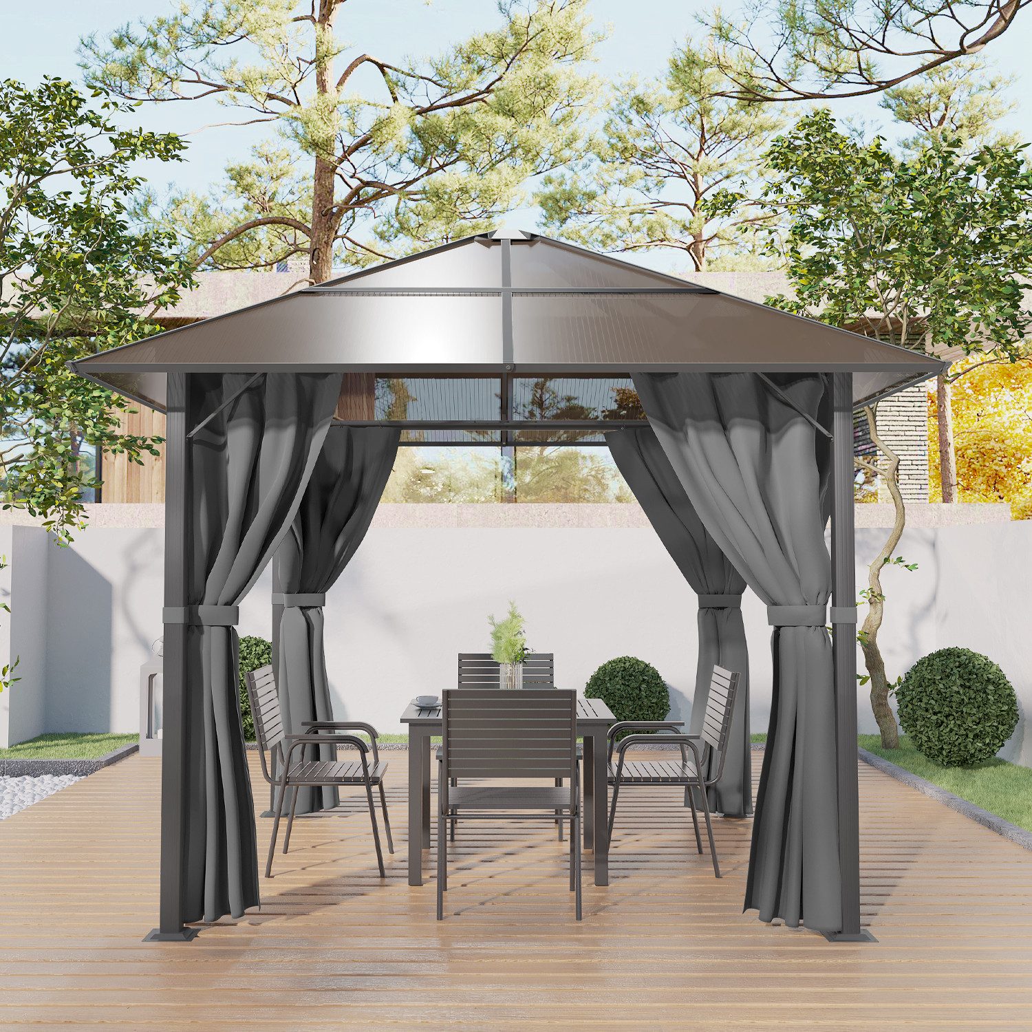 GUNJI Pavillon 3*4m Mit PC-Platte,Gartenpavillon mit günstig online kaufen
