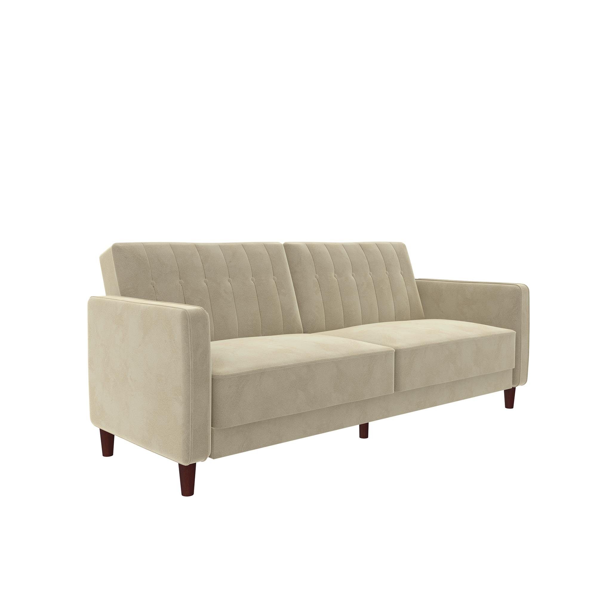 loft24 Schlafsofa Pin, Bezug in Samtoptik, Breite 207 cm, weitere Farben erhältlich Tan