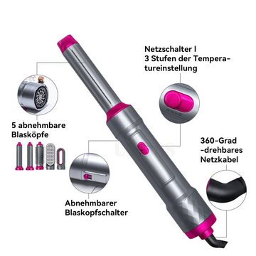 Welikera Lockenstab 5 in 1 Heißluftkamm,Warmluftbürste Set,Automatischer Lockenstab