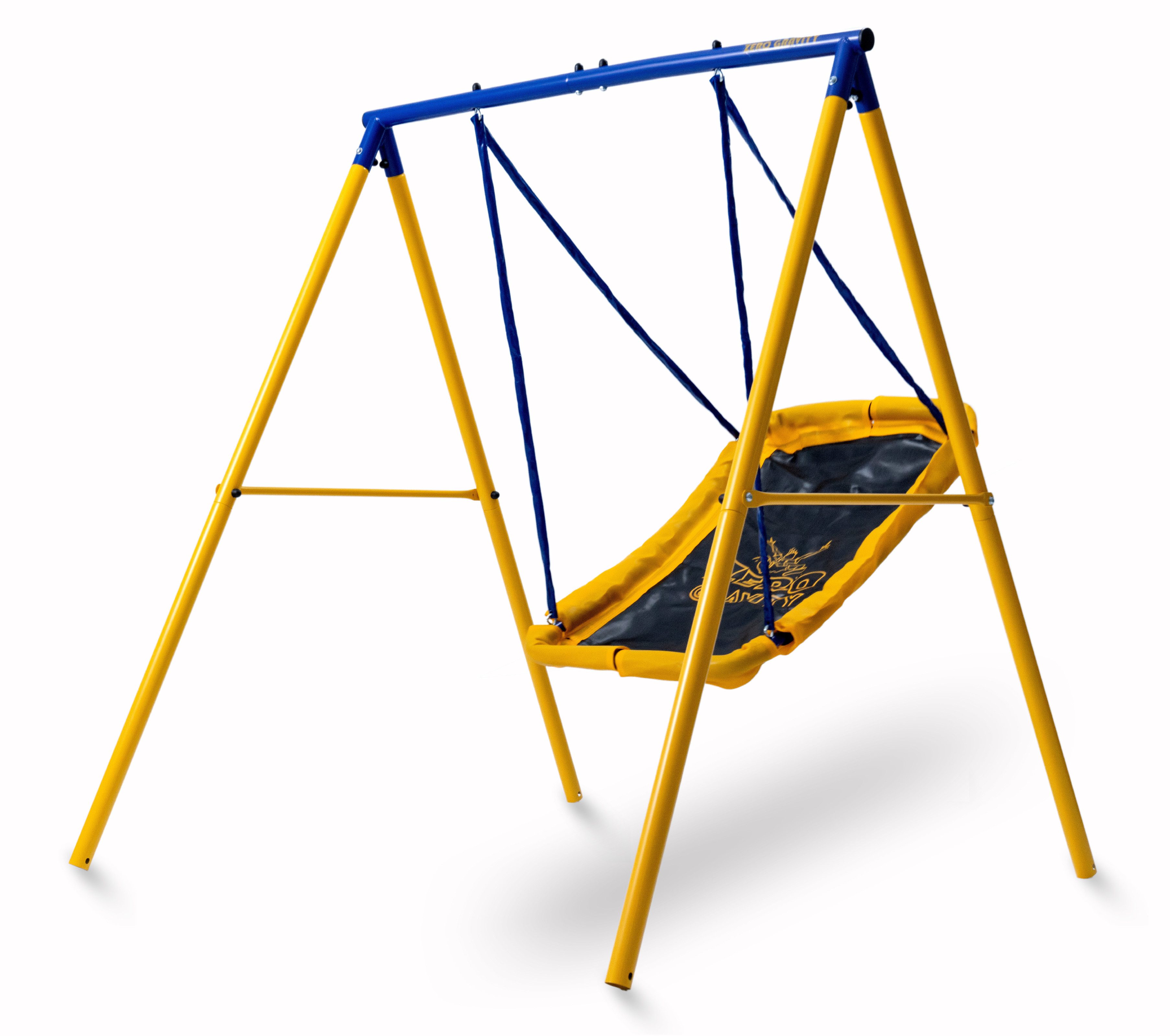 Zero Gravity Schaukelgestell stabile Kinderschaukel, bequeme Sitzfläche, Kettenaufhängung, Montierte Abmessungen: 320 x 180 x 185cm