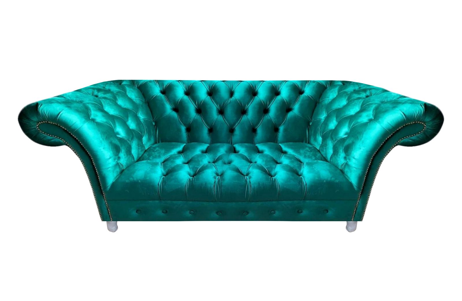 JVmoebel Chesterfield-Sofa Wohnzimmer Polster Möbel Sofa Couch Zweisitzer Blau Neu Einrichtung, 1 Teile, Made in Europa