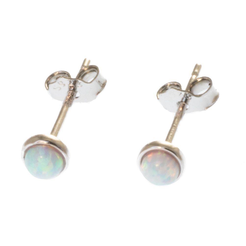 Paar Ohrstecker 3,8 mm Opal hell günstig online kaufen