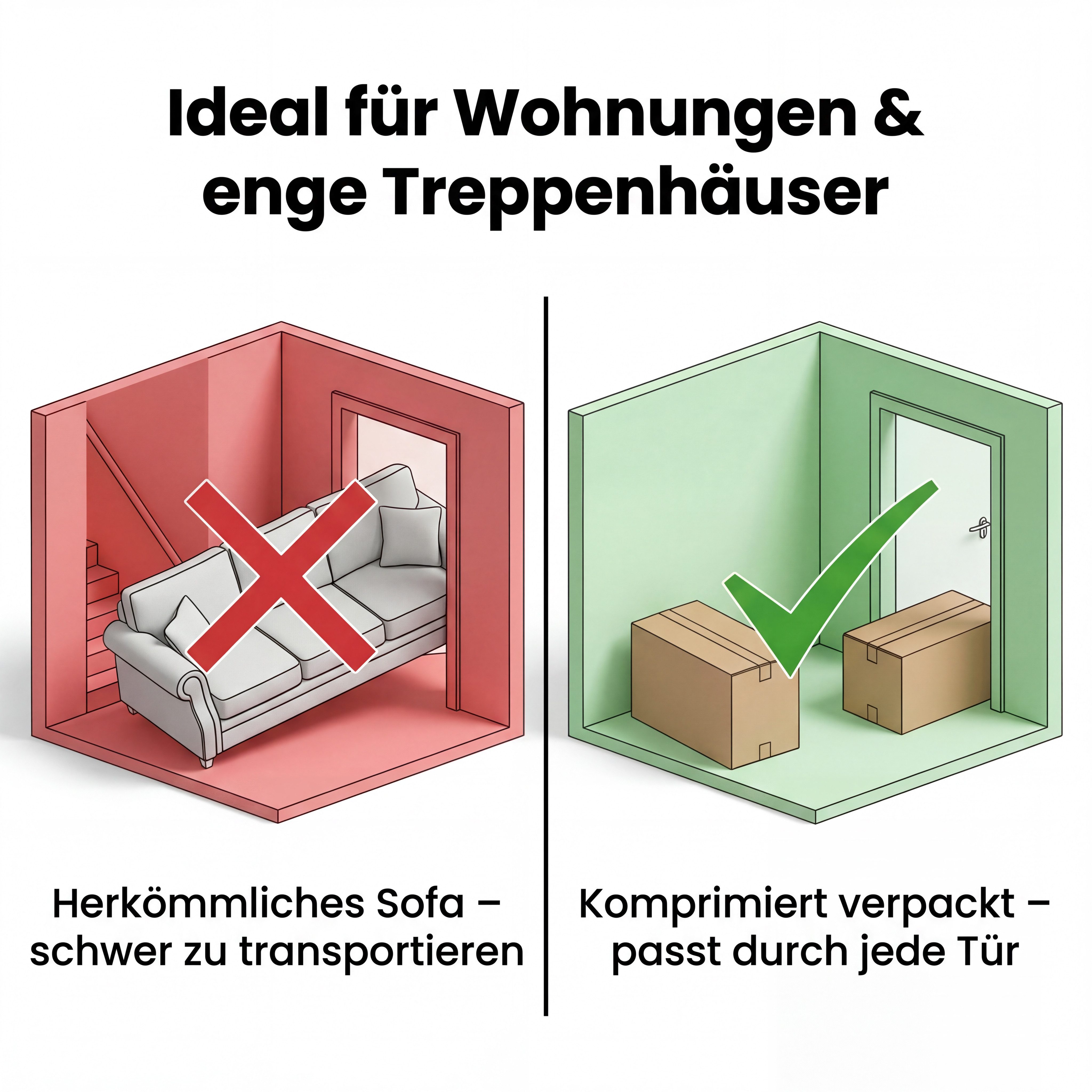 HOMSEE Sofa Schlafsofa klappbar 275 cm Bodensofa mit Matratze & Kissen, 1 Teile, modernes Grau, 275x140x56 cm, viel Platz – Bild 4 von 5