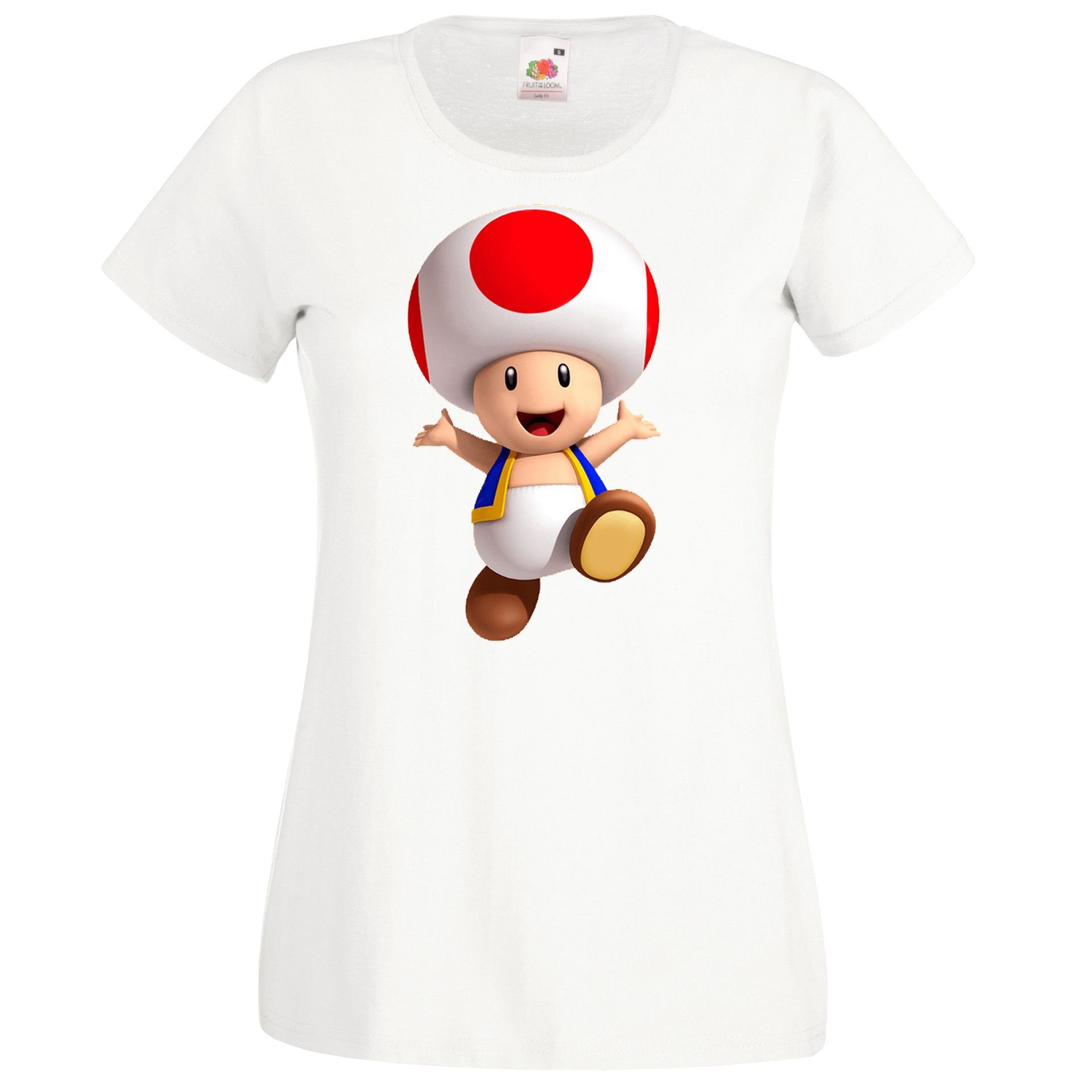 Youth Designz T-Shirt Toad Fun Damen T-Shirt mit lustigem Gaming Print Weiß