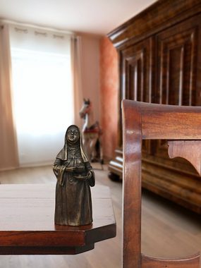 Aubaho Dekoobjekt Skulptur Tischglocke Nonne Kloster Antik-Stil Bronzeskulptur Glocke Br