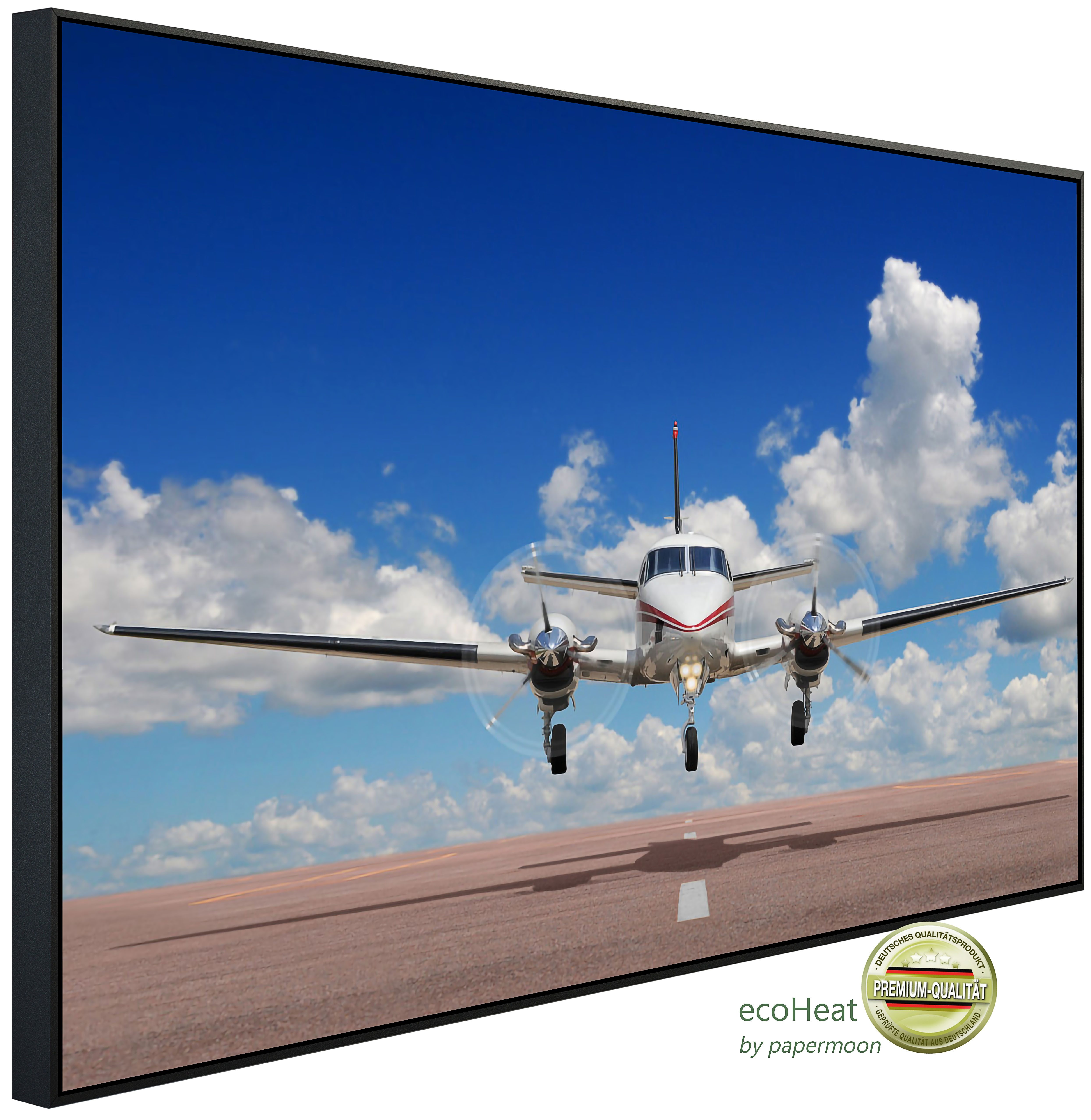 Papermoon Infrarotheizung INFRAROT-BILD-HEIZUNG, Flugzeug, TÜV-Rheinland/GS zertifiziert, angenehme Strahlungswärme