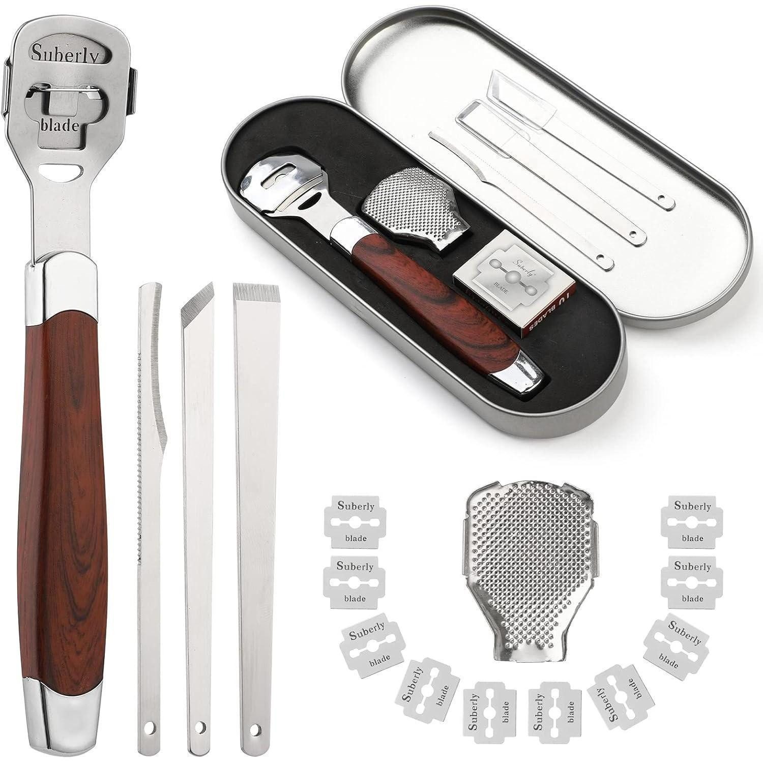 LuxusKollektion Fußraspel Professioneller Fußschaber Hornhautentferner 10 Ersatzklingen