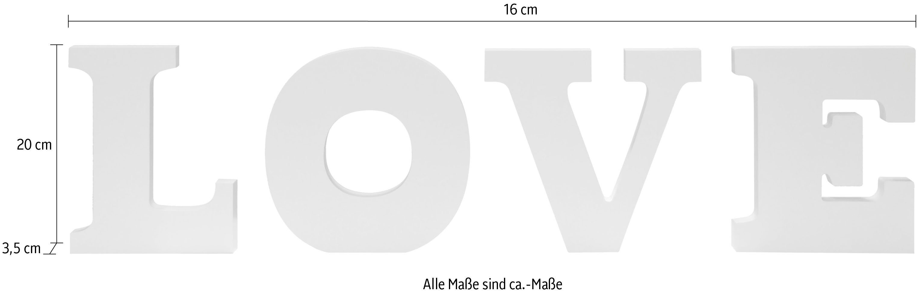 Myflair Möbel & Accessoires Deko-Buchstaben Ylvie, weiß, Deko Schriftzug "LOVE", Höhe 20 cm, Wohnzimmer