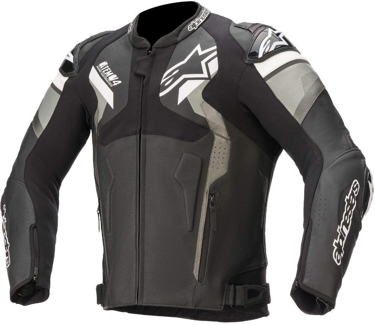 Alpinestars Motorradjacke Atem V4 Motorrad Lederjacke Black/Grey/White