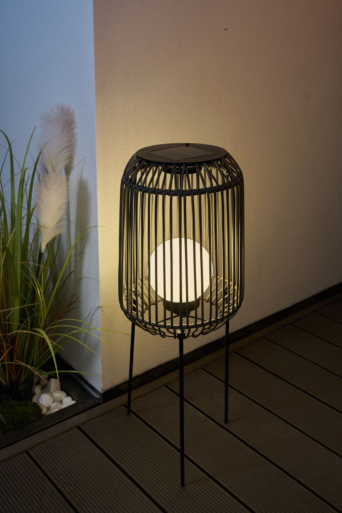 Pauleen LED Laterne Sunshine Coziness, LED fest integriert, Warmweiß, Solarbetrieben, IP44
