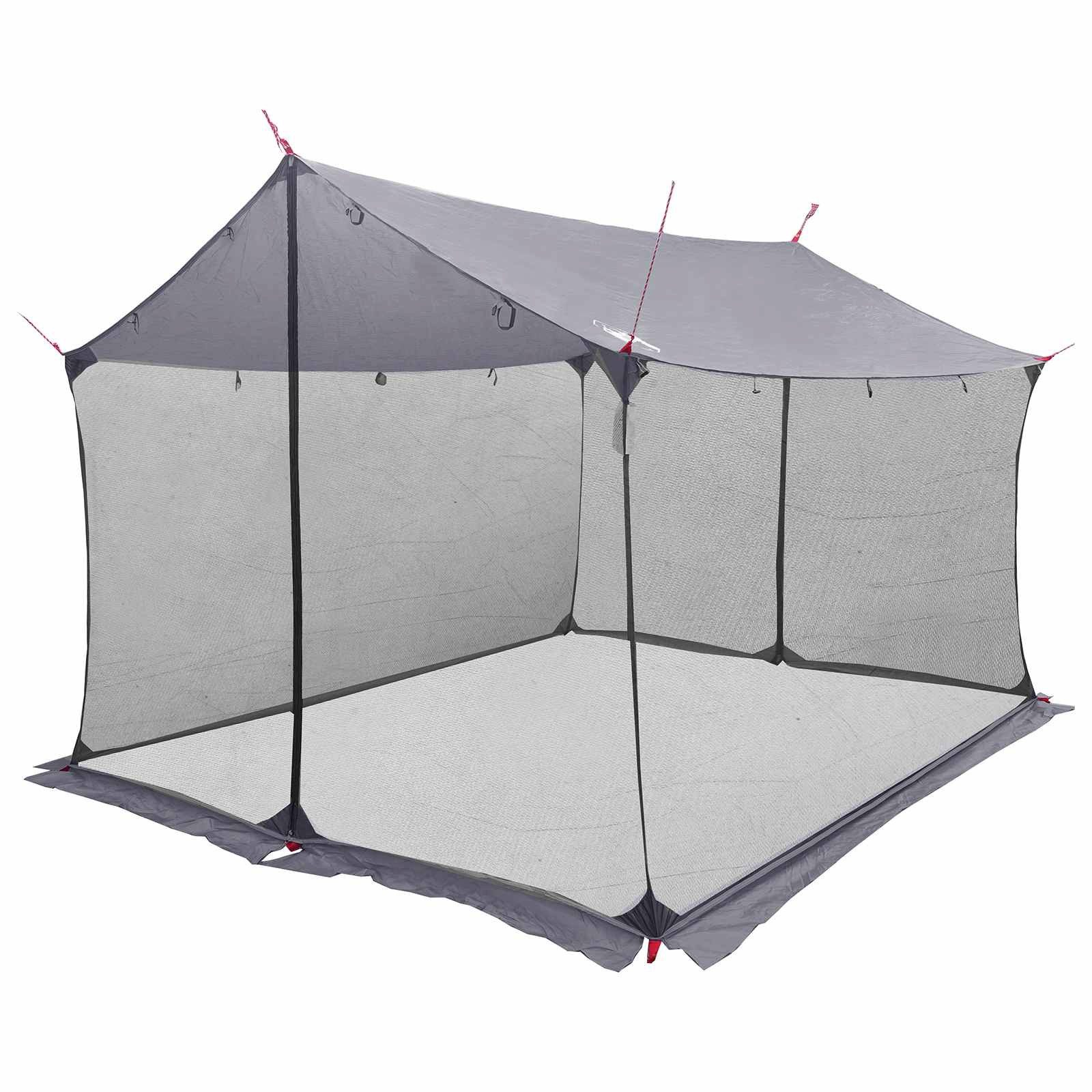 vidaXL Tarp-Zelt Camping-Tarp mit Netzwänden Grau und Orange 340 x 260 x 220 cm, (1 tlg)