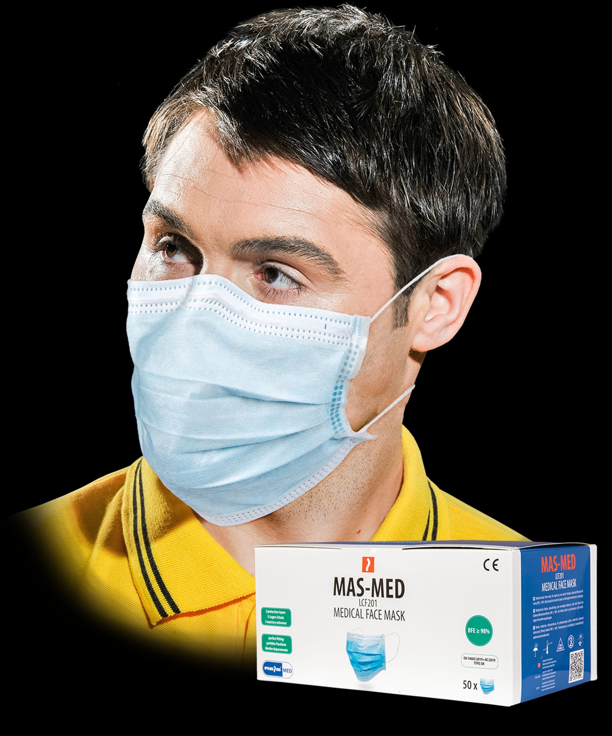 Reis Mund-Nasen-Maske MAS-MED N UNI Schutzmasken Maske Schutzmaske 50 Stk! ANGEBOT