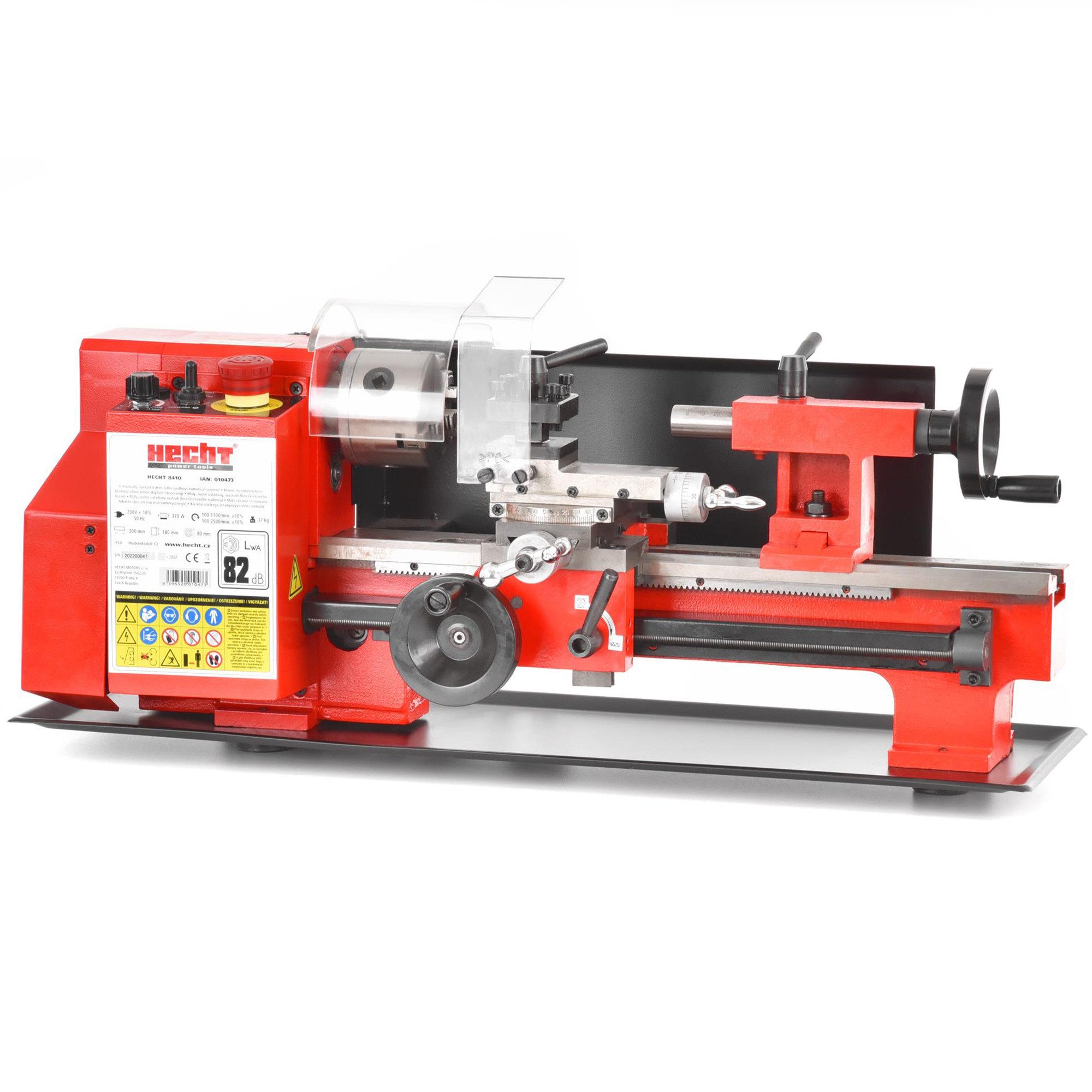 Hecht Minidrehmaschine 8410 Mini-Drehbank Metall 370 W, Präzision Feinmechanik