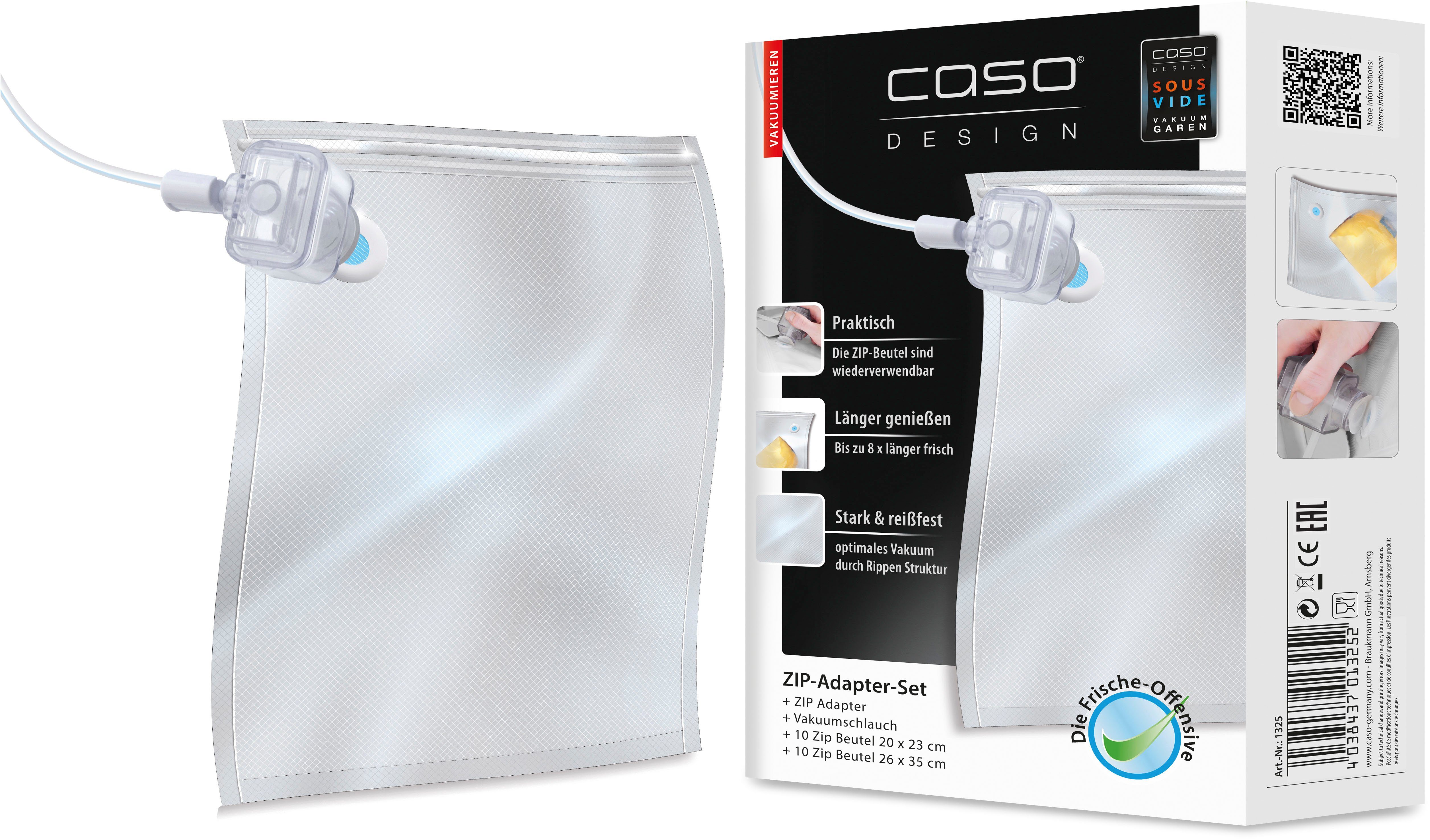 Image of Caso Vakuumierbeutel-Adapter 1325, Zubehör für CASO Balken Vakuumierer, inkl. 20 ZIP-Beutel