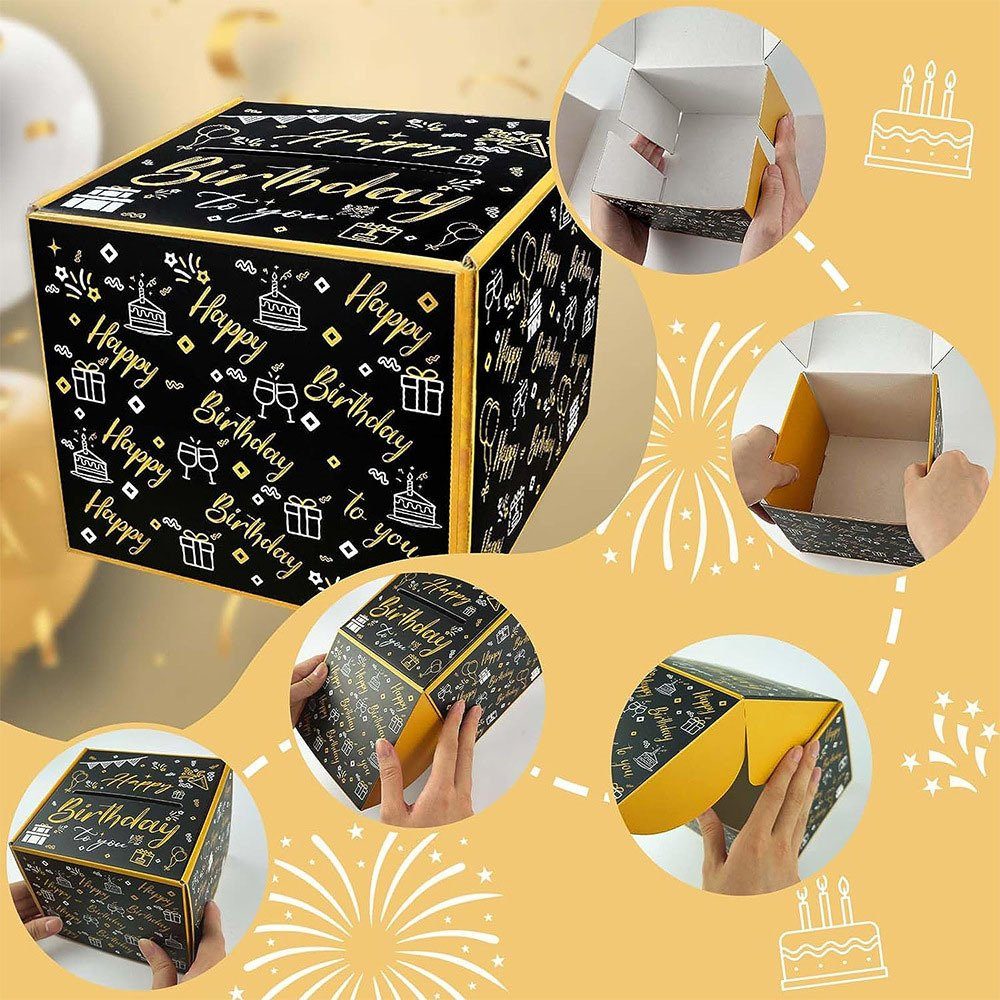 yellow and Blusmart Weihnachtskarte Geburtstagsgeld-Geschenkboxen, black Herzhafte