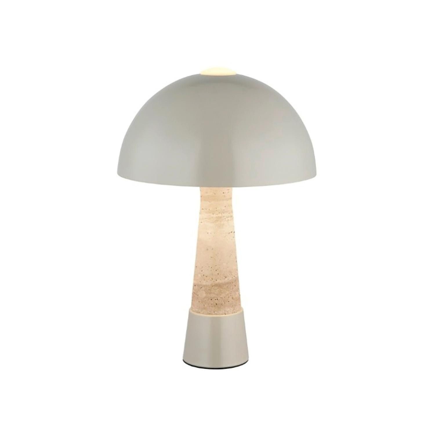 GLOBO LIGHTING Tischleuchte PAULIN, Braun, Grau, Metall, Travertinoptik, ohne Leuchtmittel, Ø 25 x H 36,5 cm