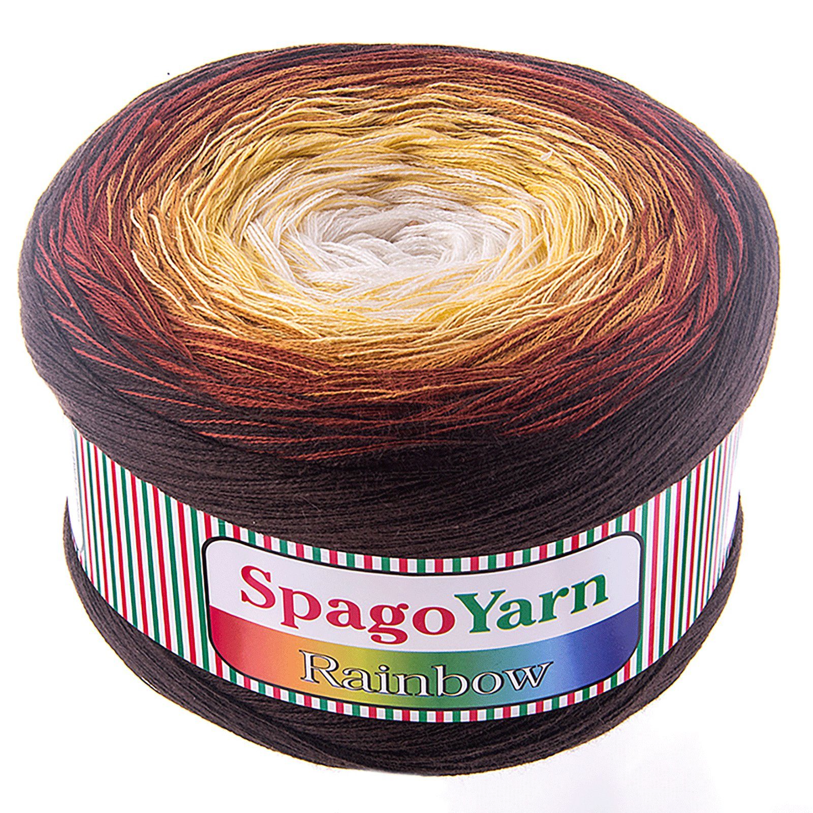 Thumbnail - spagoyarn 2 x 250g Farbverlaufsgarn Spago Rainbow Häkelwolle, 1000 m, 07 Kaffeeklatsch