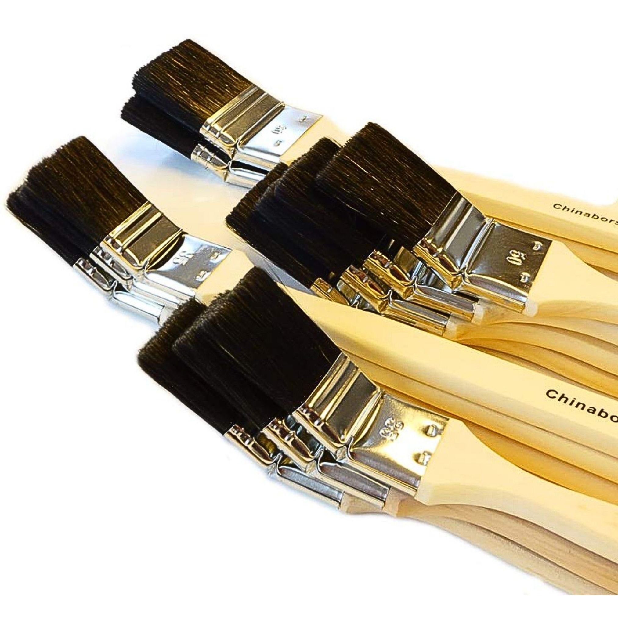 ROTIX Pinsel 12 Stück Set Heizkörperpinsel Ecken-Pinsel Handwerker-Qualität, (12 St), für Ecken und Ränder, für alle Farben geeignet, gut auswaschbar