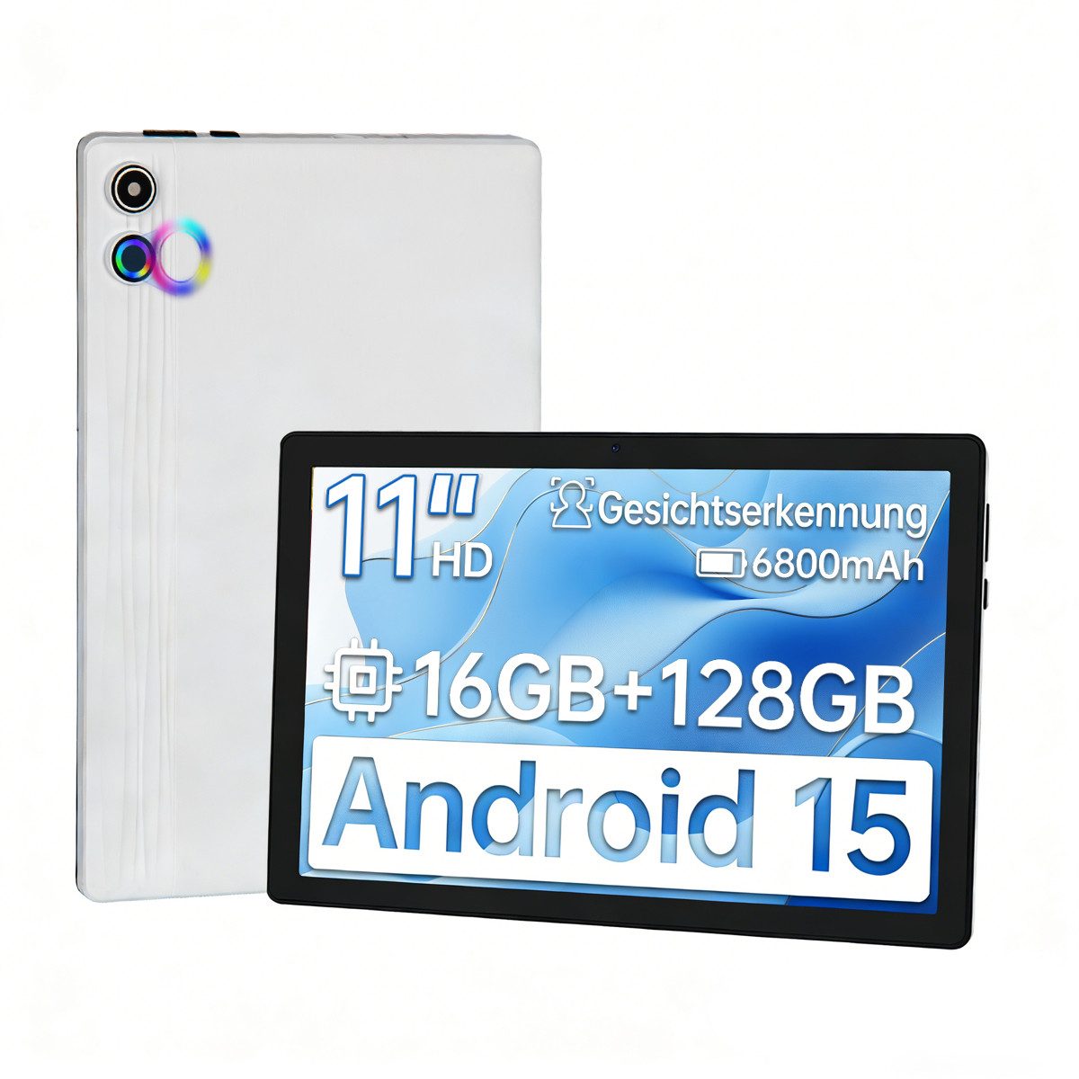 BUFO 11 Zoll Octa-Core 16(4+12)GB+128GB 1280x800 IPS HD 6800mAh WiFi 6 Tablet (11", 128 GB, Android, 2,4G/5G WiFi)