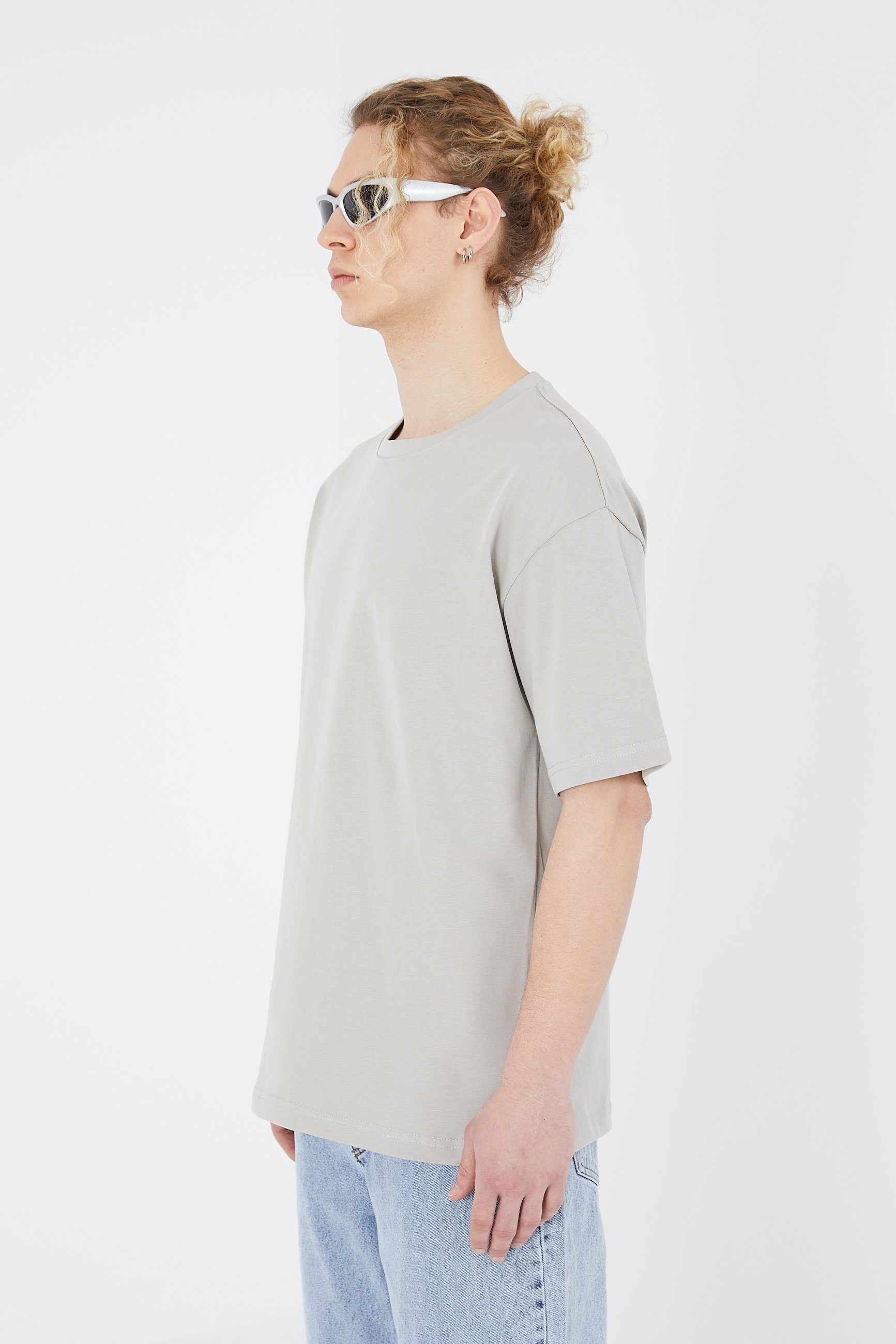 COFI Casuals T-Shirt einfarbiges Basic Oversized T-Shirt mit 320 GSM Baumwolle