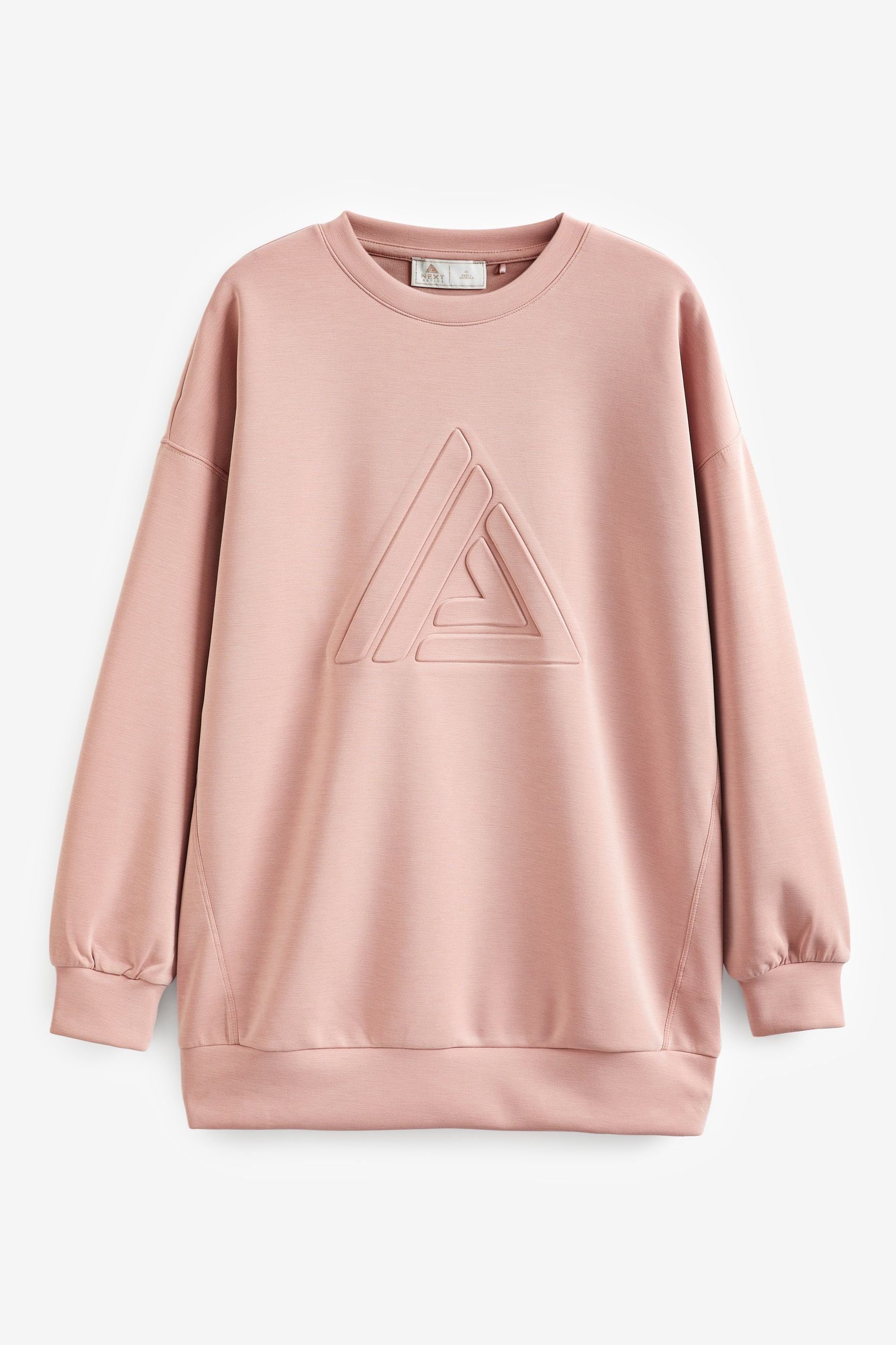 Next Longsweatshirt Langes Sweatshirt mit Logoprägung (1-tlg) Nougat/Pink