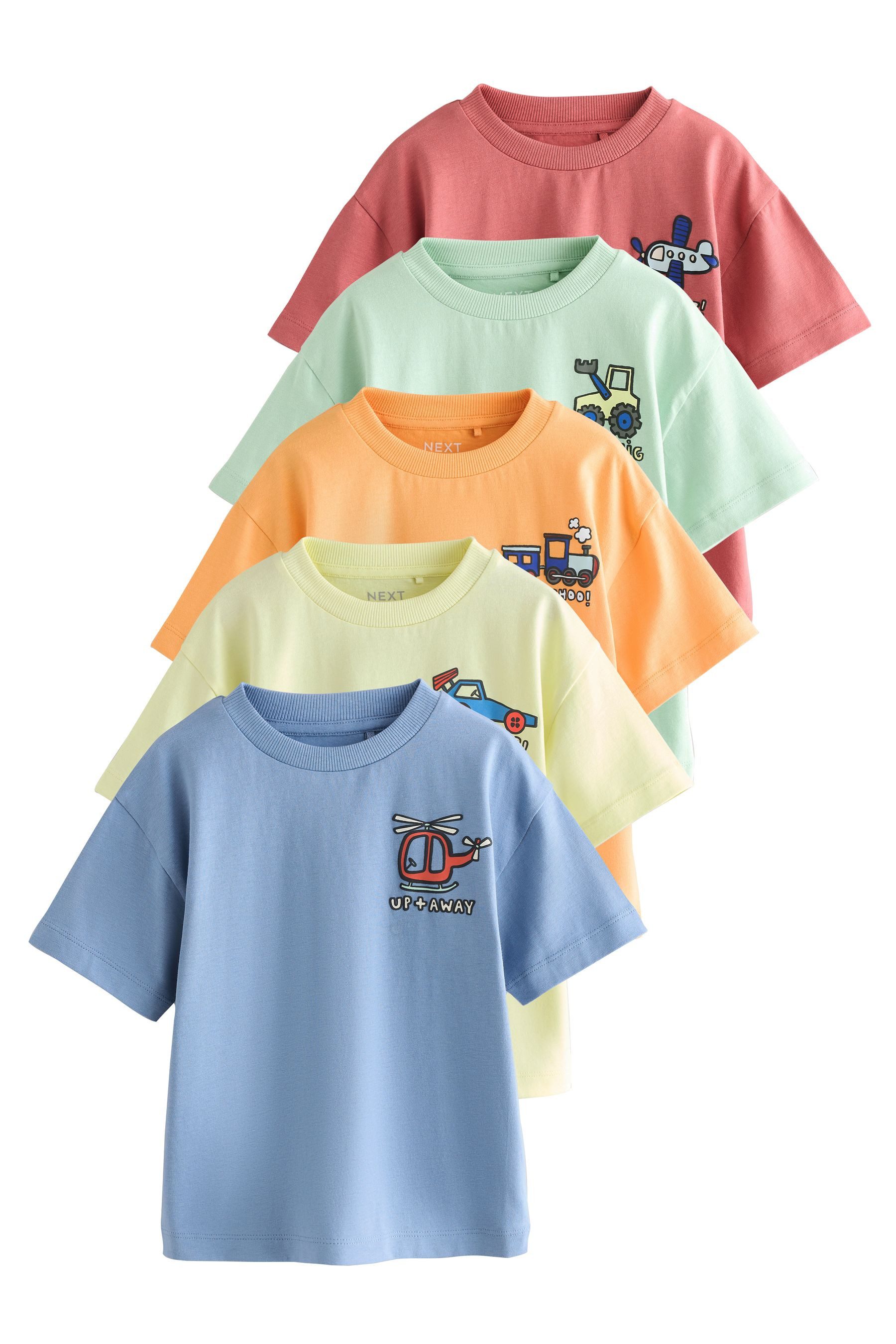 Next T-Shirt T-Shirt mit Grafik und kurzen Ärmeln, 5er-Pack (5-tlg)