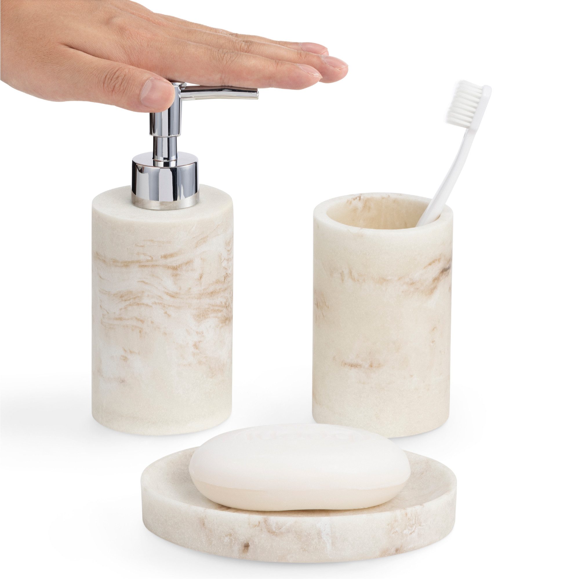 Badaccessoire-Set Badezimmer Seifenspender Set - 3er Set Badezimmer Accessoire