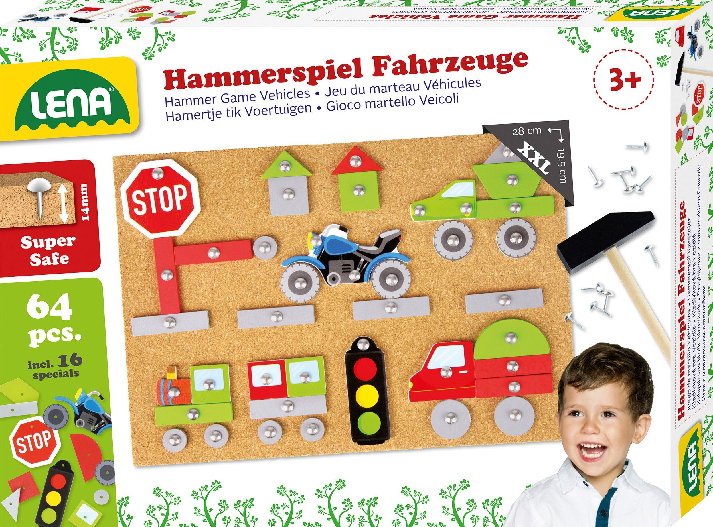 Lena® Spiel Hammerspiel Fahrzeuge, Kinderspiel