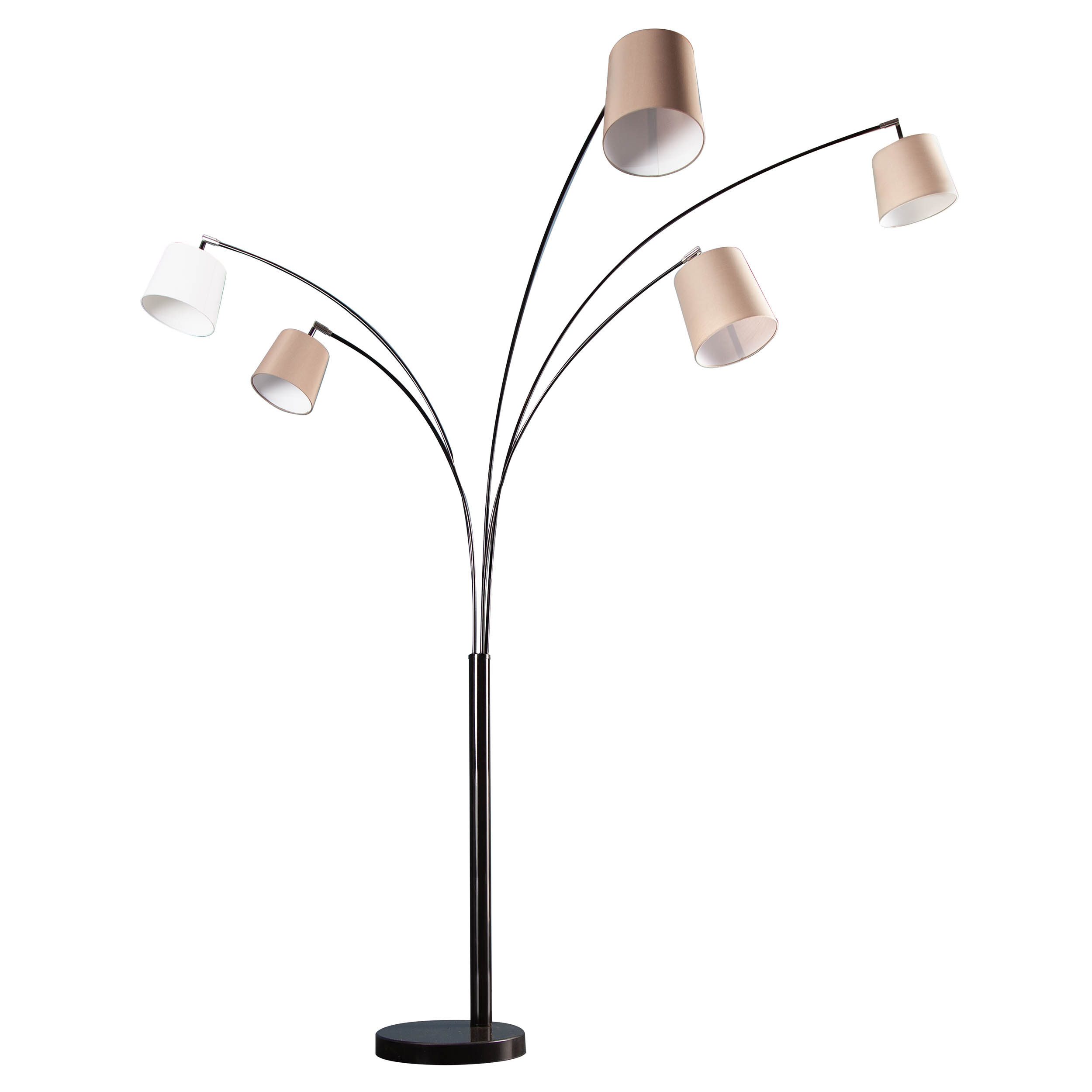 riess-ambiente Bogenlampe LEVELS 205cm braun / beige / weiß, ohne Leuchtmittel, Wohnzimmer · Leinen · Metall · Marmor · Retro