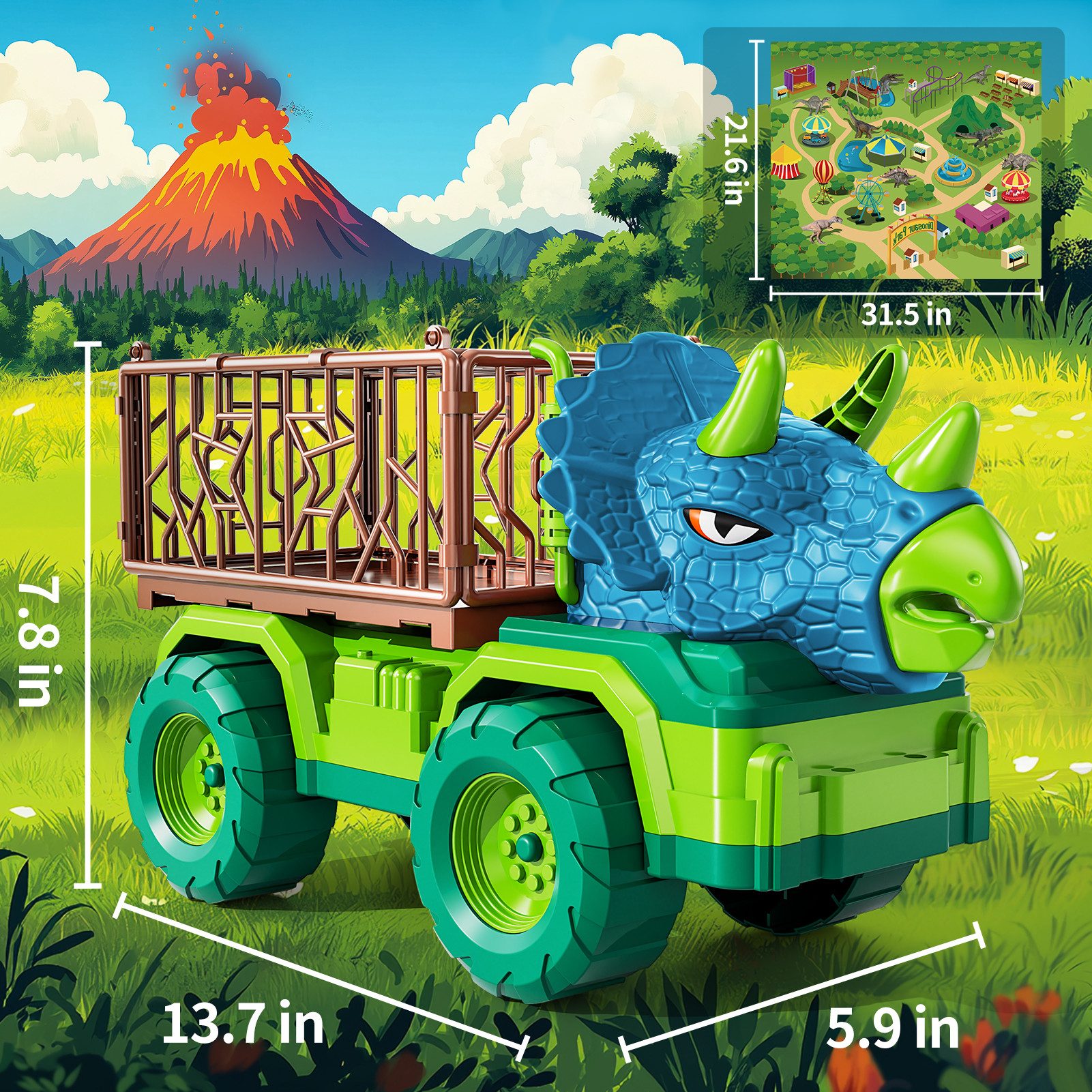 TEMI Spielzeug-Transporter Dinosaurier-LKW Set für Kiner, Dino Figuren, (Se günstig online kaufen