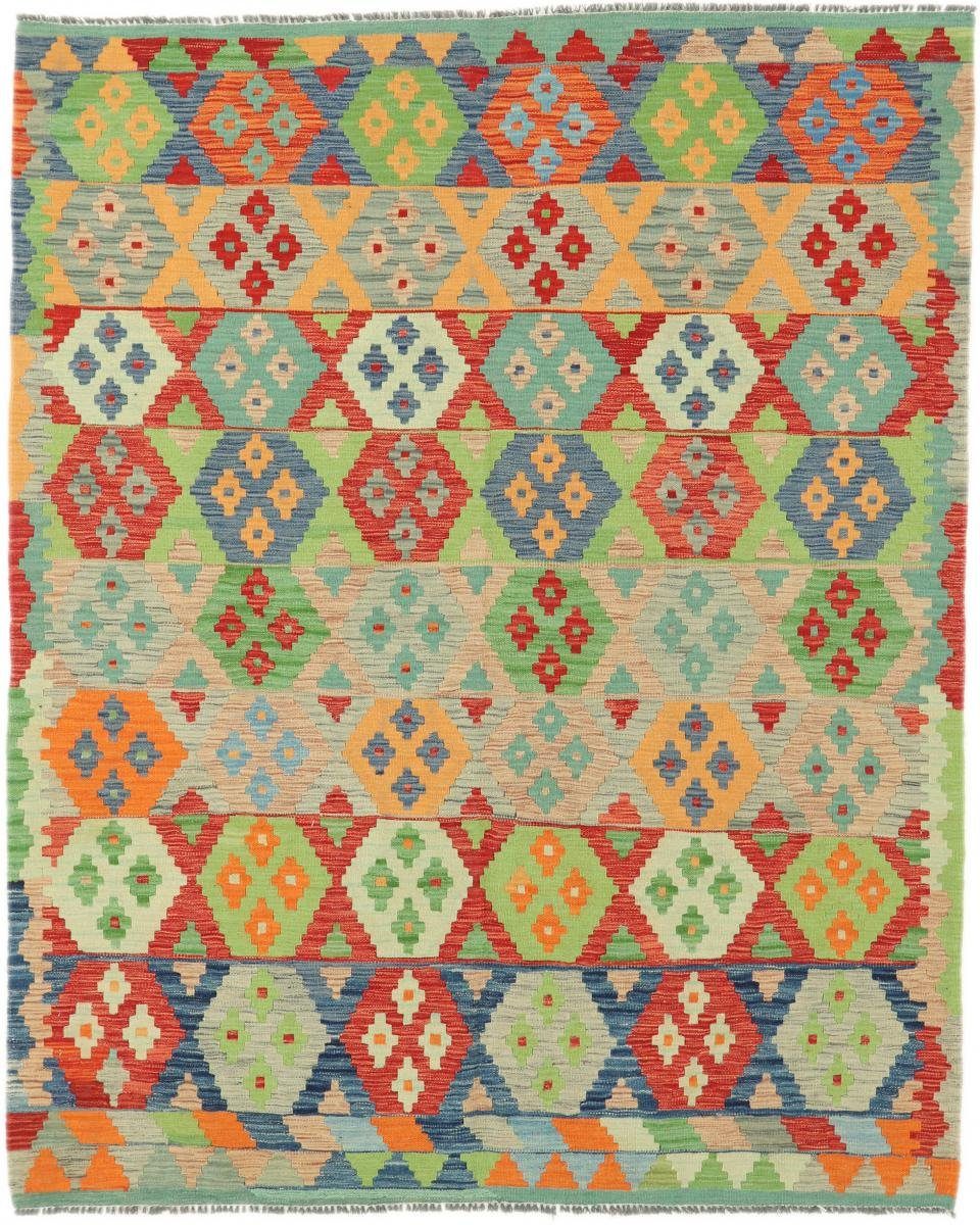 Orientteppich Kelim Afghan 158x195 Handgewebter Orientteppich, Nain Trading, rechteckig, Höhe: 3 mm