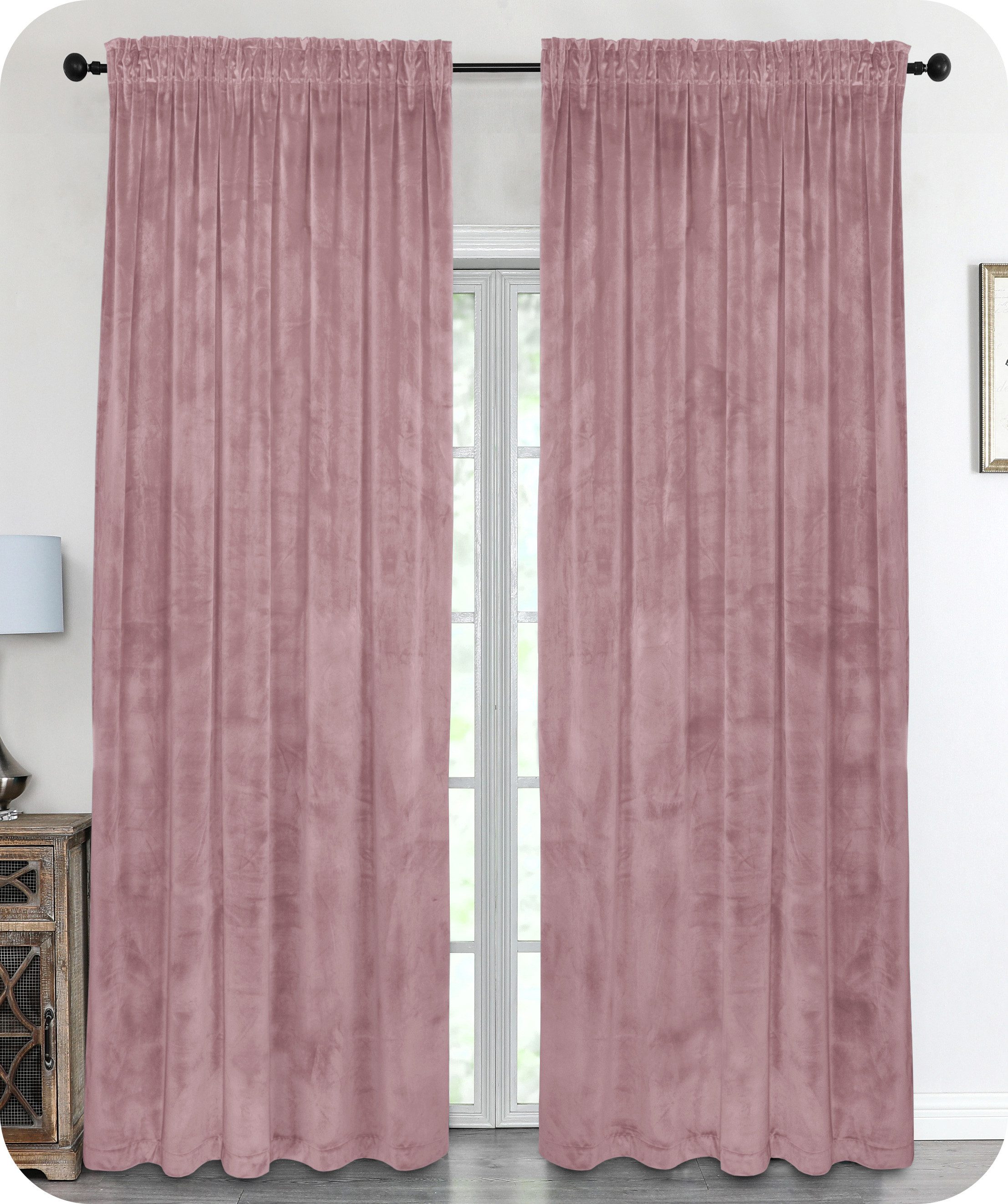 Beautex Verdunkelungsvorhang Samt Vorhang Kräuselband U-Band Gardine Velvet günstig online kaufen