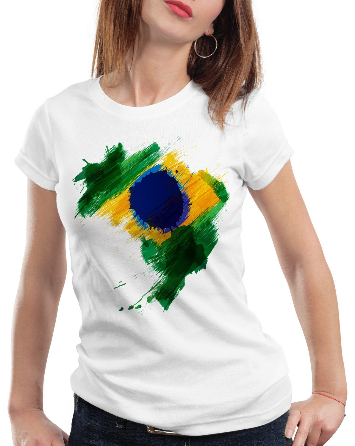 style3 T-Shirt Flagge Brasilien Fußball Sport günstig online kaufen