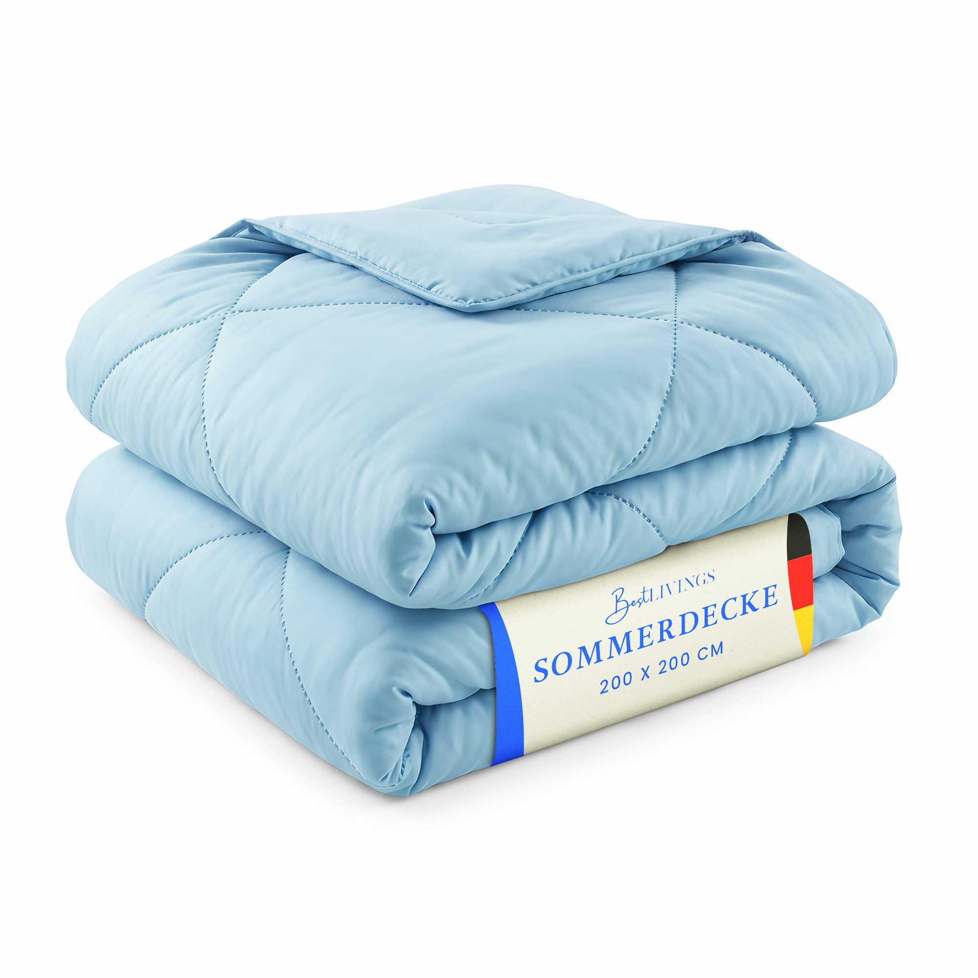 Bestlivings Microfaserbettdecke für den Sommer, Füllung: Polyester, Bezug: Polyester, leicht, samtig-weich, waschbar bis 60 °C, ohne Bettbezug nutzbar