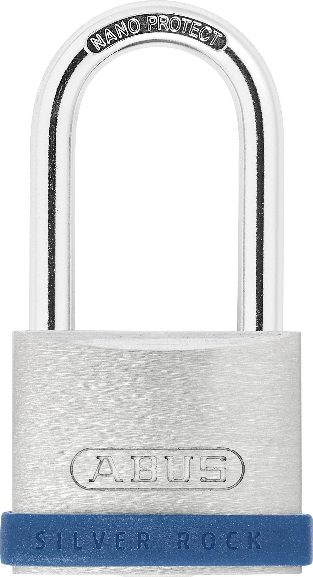 ABUS Vorhängeschloss Vorhangschloss 5/40HB40 Silver Rock™ gl., Massives Zink, Silikonrahmen, Sicherheitsklasse 5, 5-Stift Präzisionszylinder, für den Innenbereich, hoher Bügel