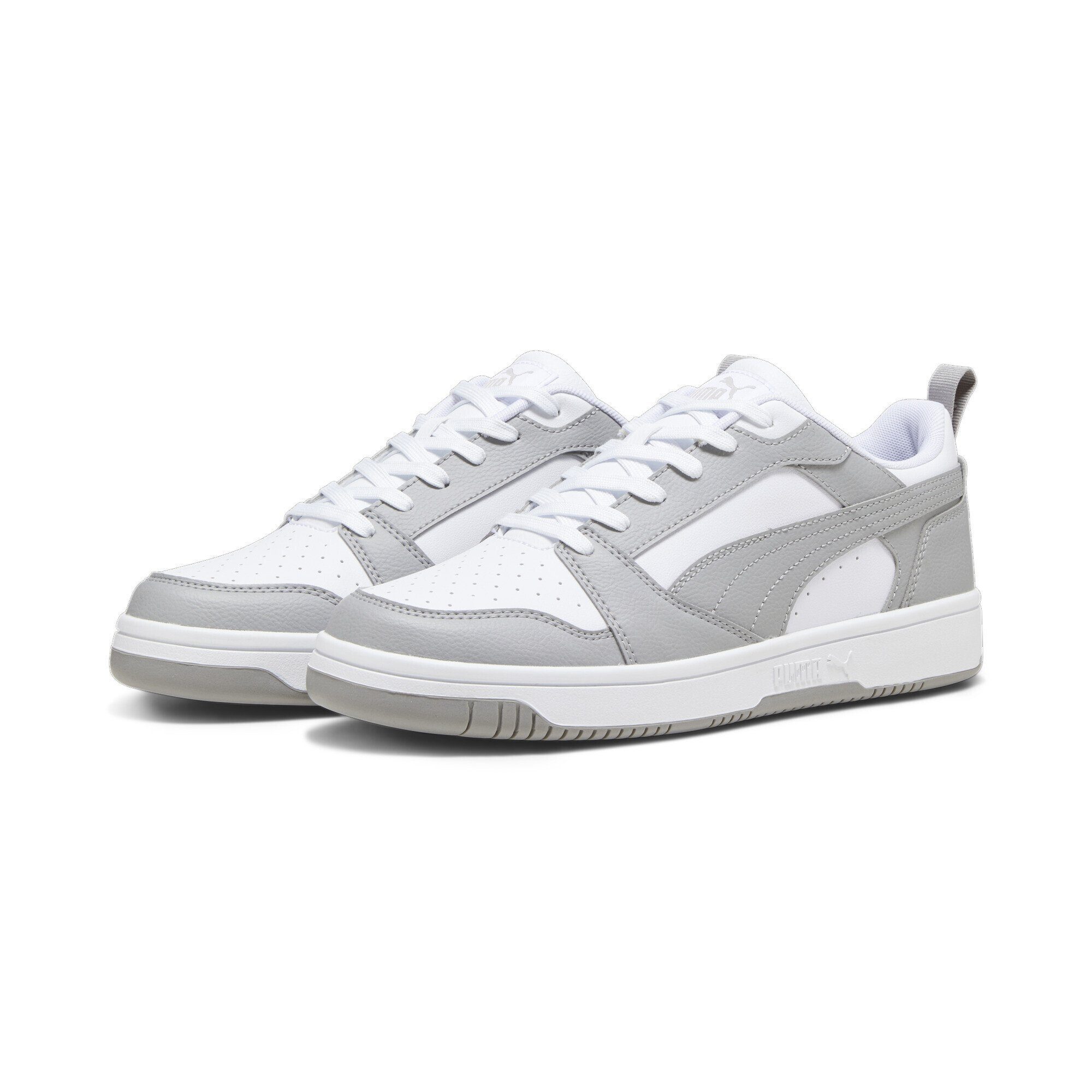 PUMA Rebound V6 Low Sneakers Erwachsene Sneaker White Concrete Gray | Sneaker low