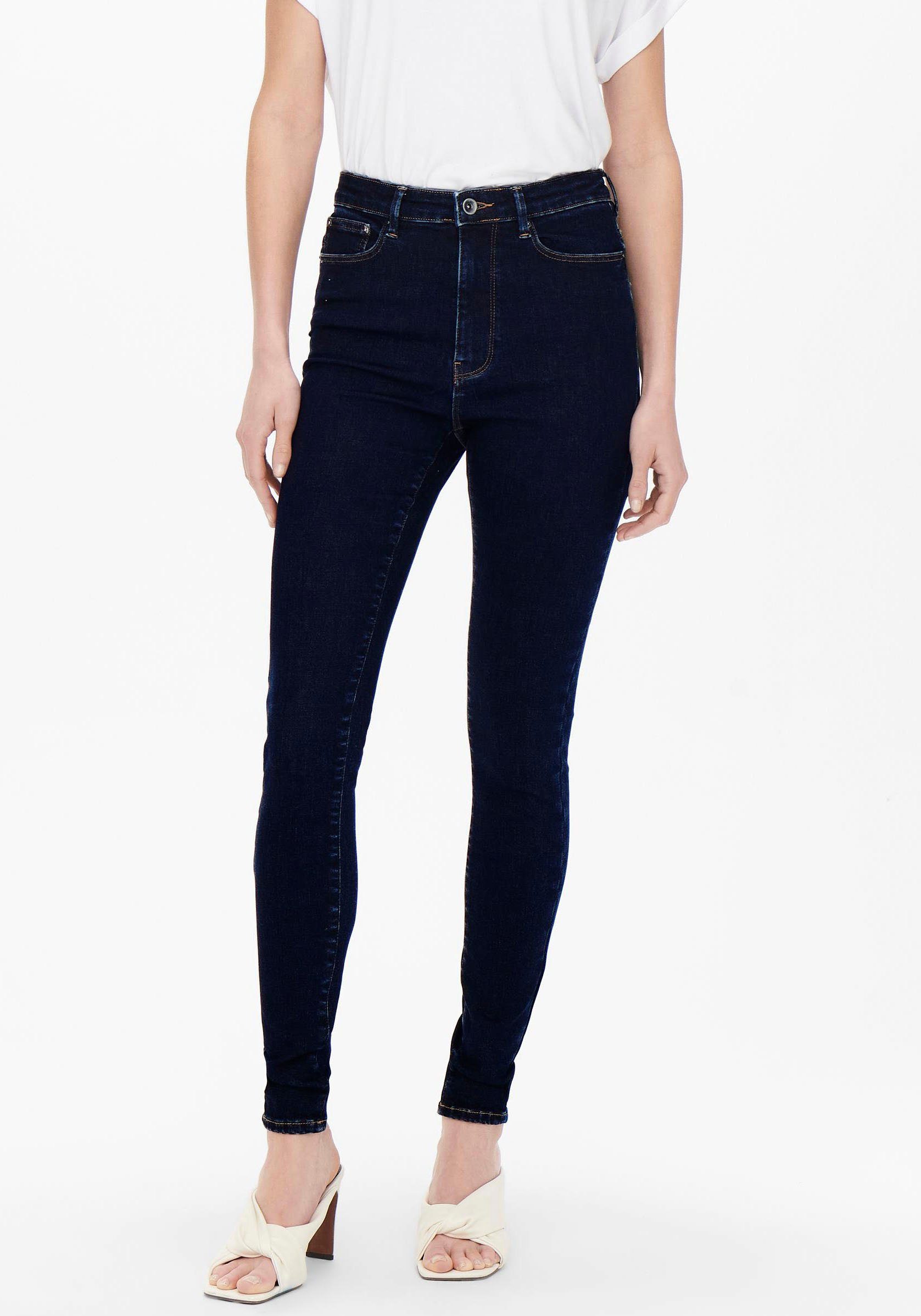 Blue High-waist-Jeans SK NOOS Dark LONG HW ONLY ANK Denim ONLICONIC DNM