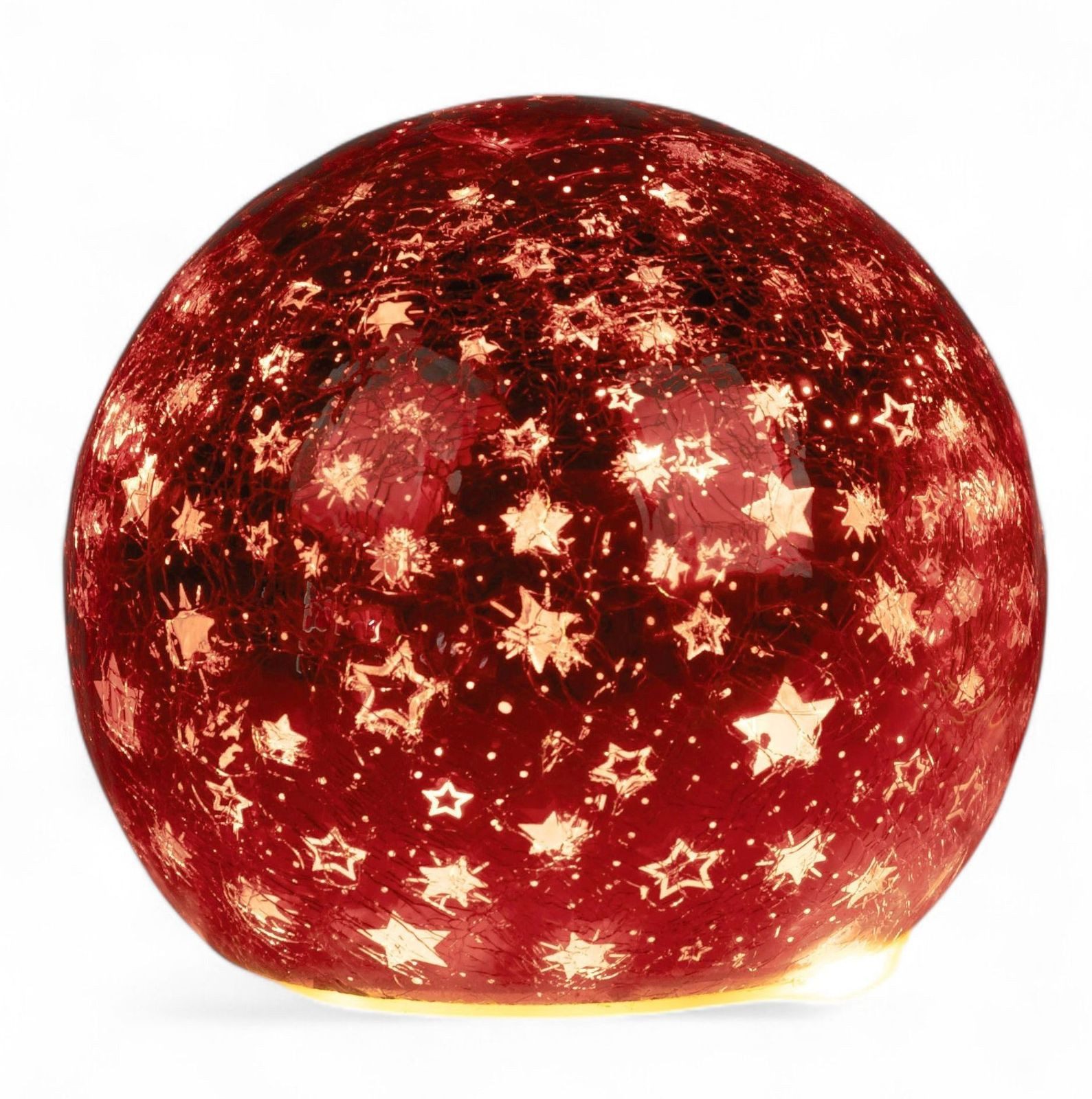 formano LED Dekolicht Glas-Kugel 12cm Sterne Rot Timer 6h/18h Weihnachten H günstig online kaufen