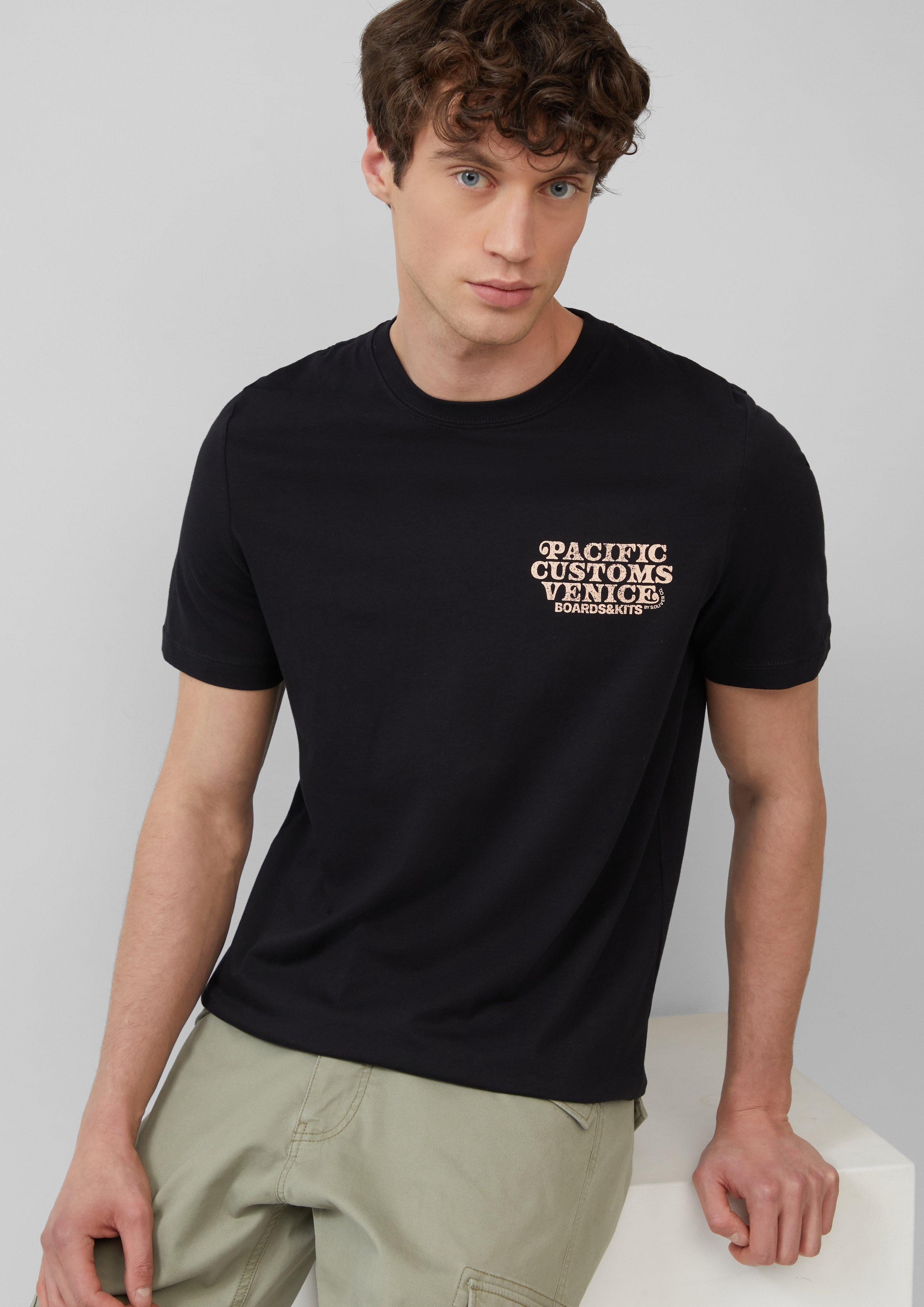 s.Oliver Kurzarmshirt Baumwoll-T-Shirt mit Crewneck und günstig online kaufen