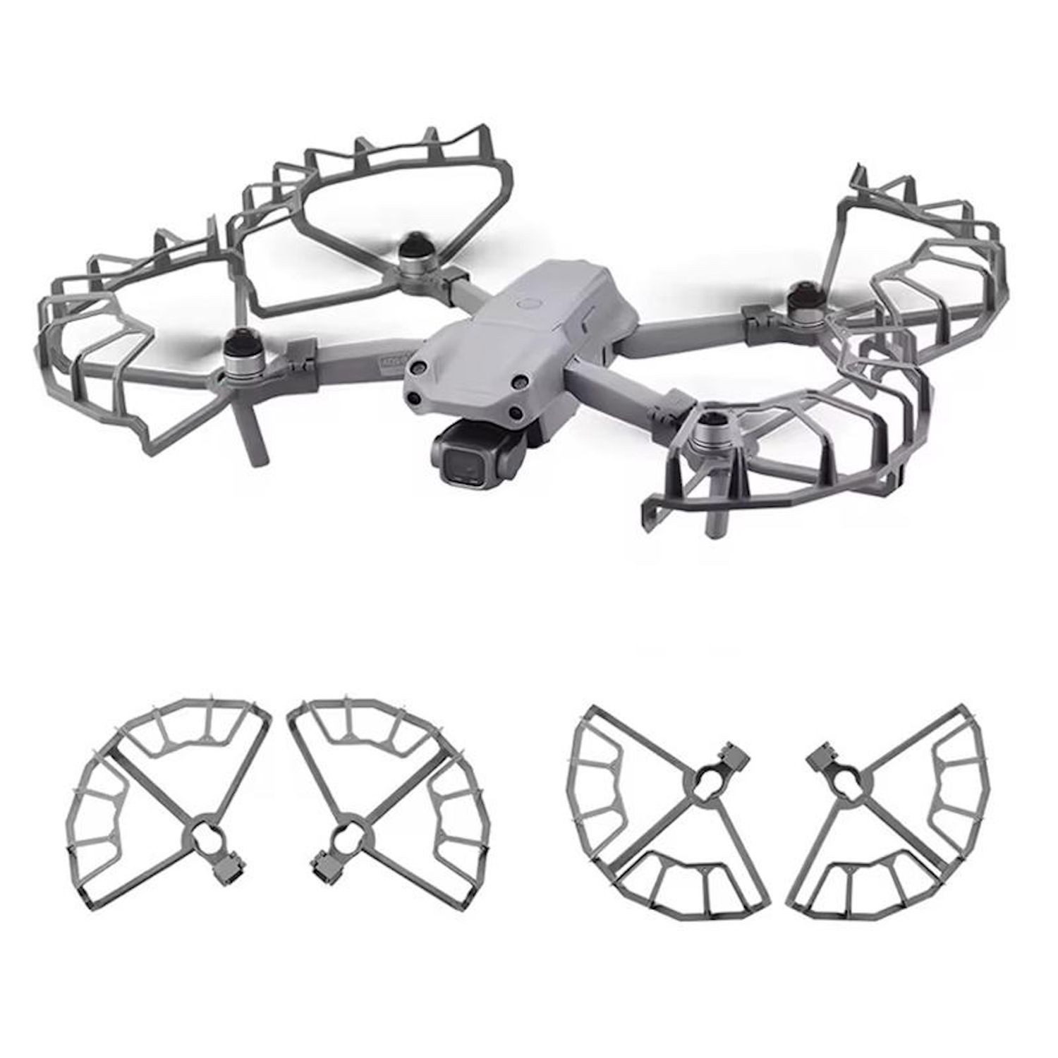 Wigento Für DJI Air 2S / Mavic Air 2 Propeller Schutz Anti-Kollisionsring Grau Zubehör Drohne