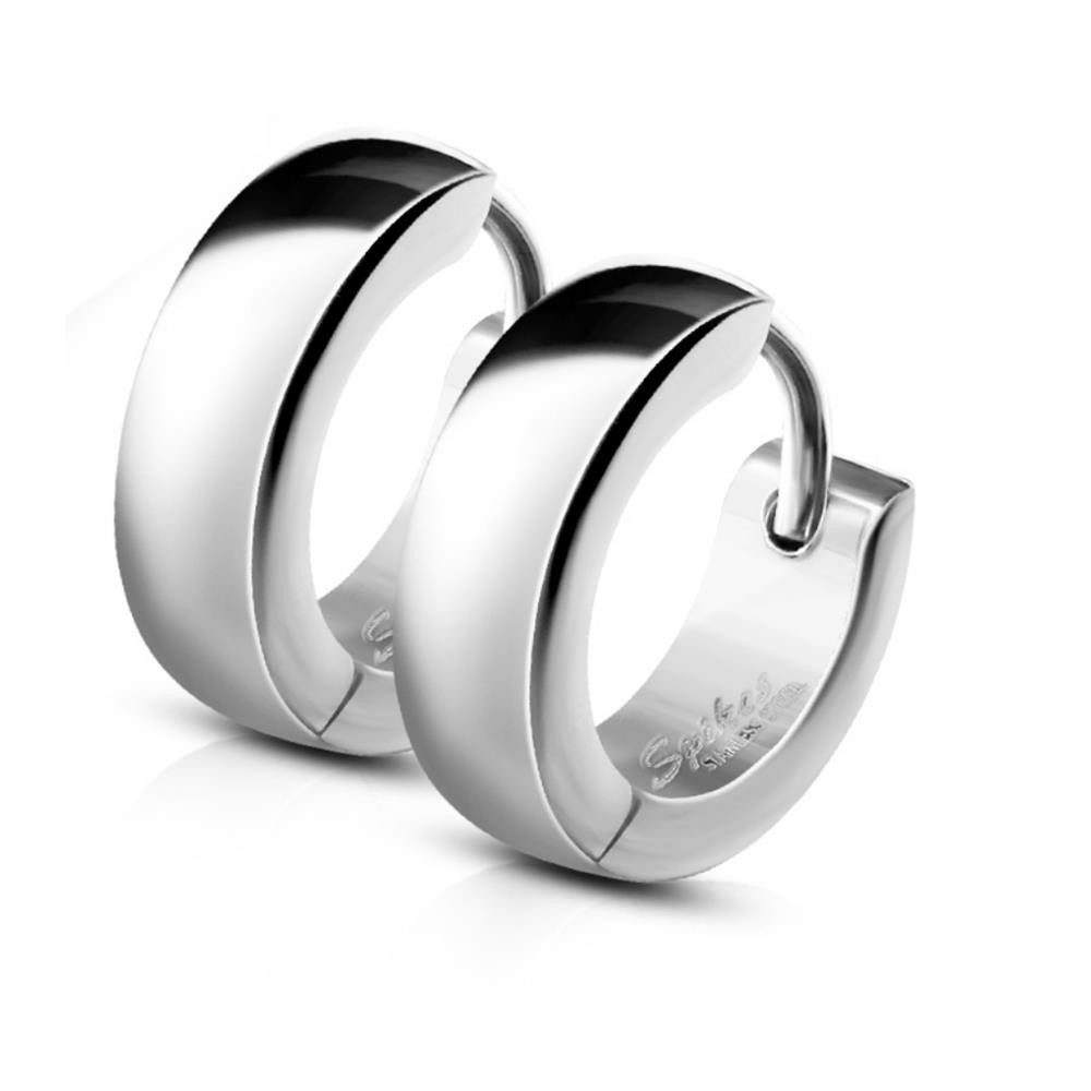 BUNGSA Creolen-Set Creolen mit Clipverschluss Silber aus Edelstahl Unisex (1 Paar (2 Stück), 2-tlg), Ohrschmuck Ohrringe