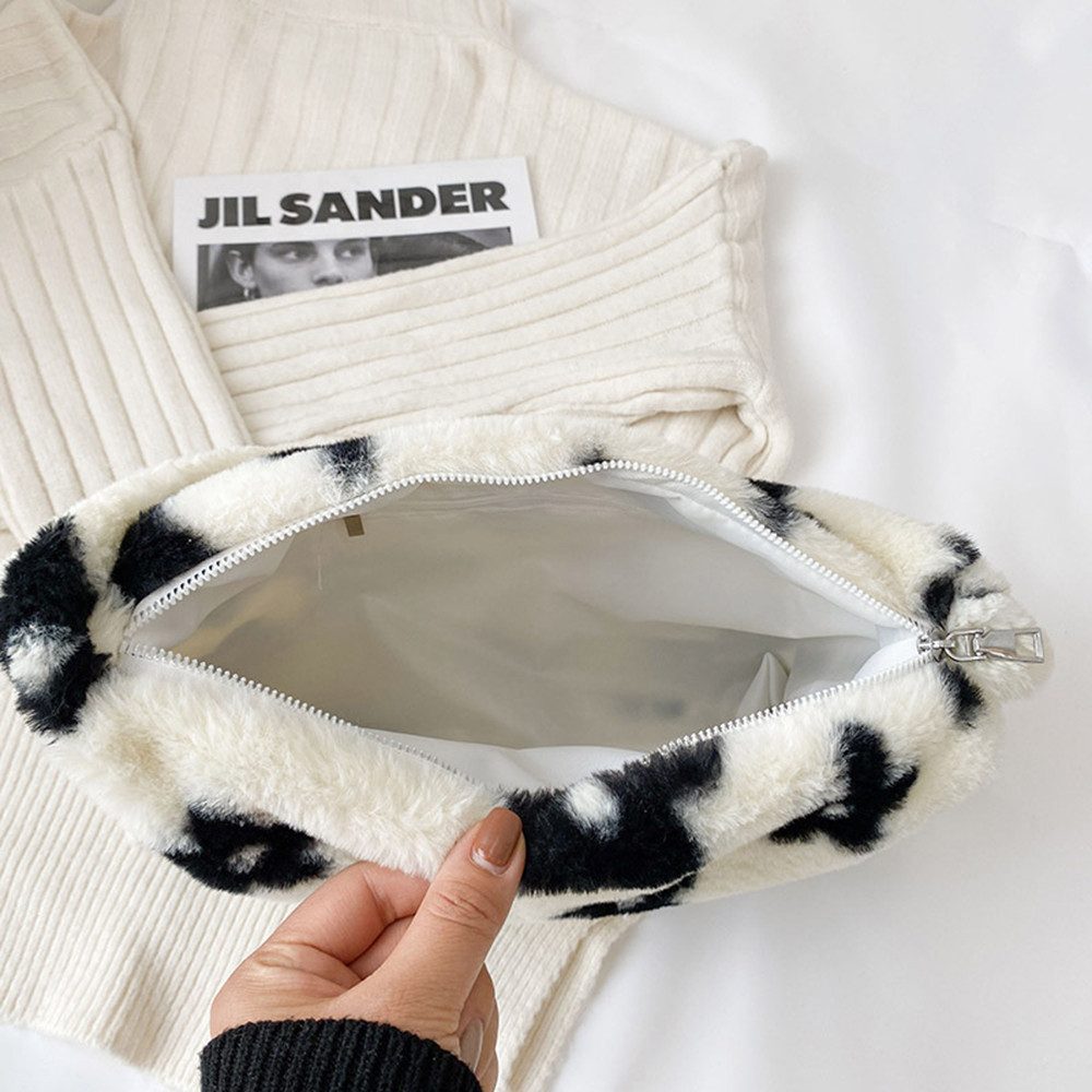 Coonoor Schultertasche Winter Plüsch Handtasche Niedlich Flauschige Umhängetasche, für College Schule Arbeit Reisen Einkaufen – Bild 3 von 5