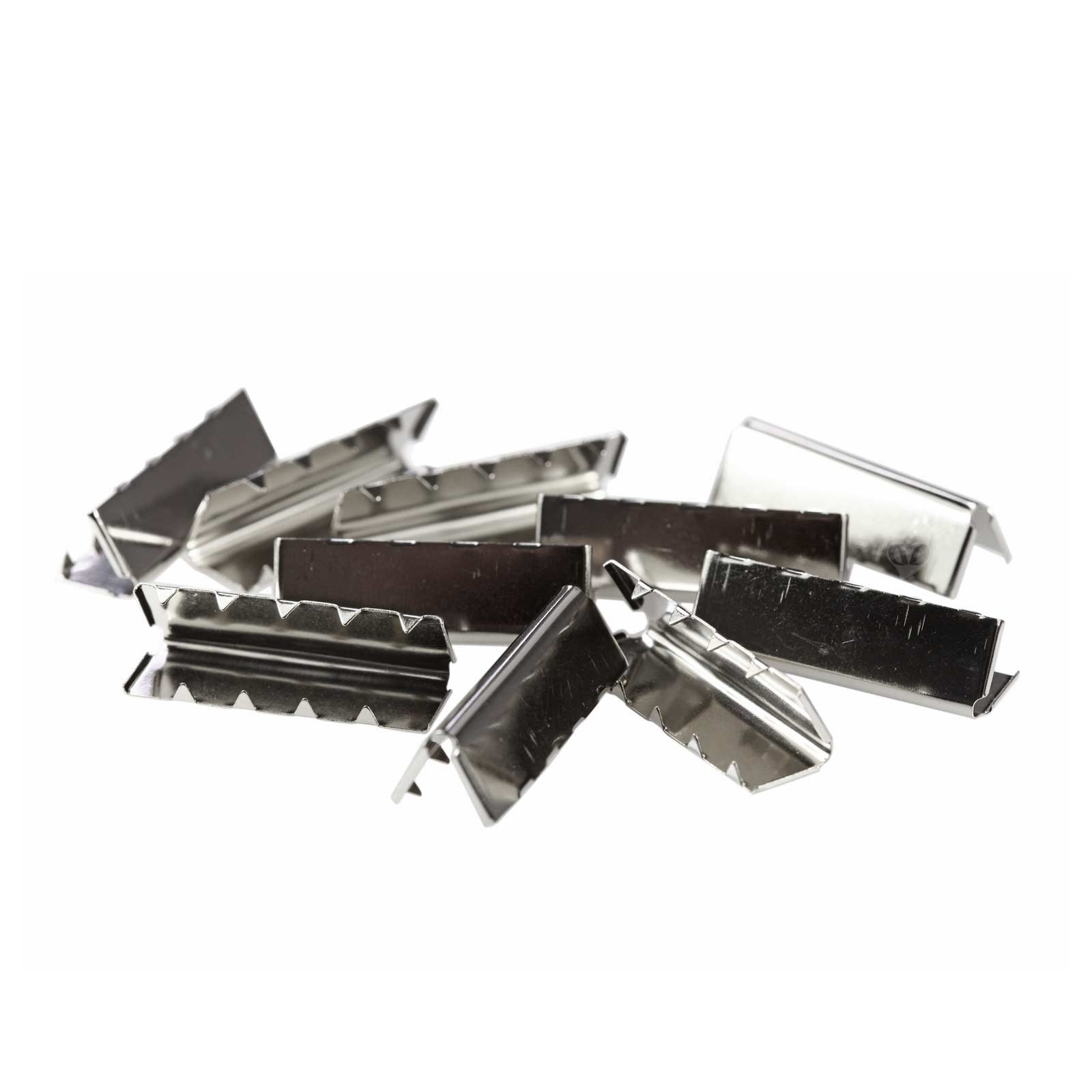maDDma 10 Endstücke für Gürtel Gurte Bänder Gürtelenden Endkappen Gurtstecker (10 Stück in unterschiedlichen Maßen und Längen, 10-tlg), 9x30mm