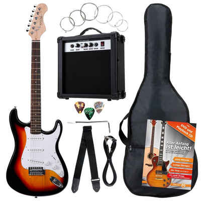 Rocktile E-Gitarre Banger's Pack elektrische Gitarre Komplettset, Banger's Set, inkl. Verstärker, Tasche, Kabel, Gurt, Schule, inkl. Verstärker, Tasche, Kabel, Gurt, Schule