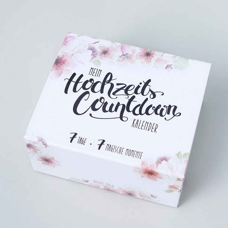 melovely Countdown Kalender Hochzeits-Countdown-Kalender, Geschenk für die Braut, 7 Überraschungen für Entspannung & Achtsamkeit