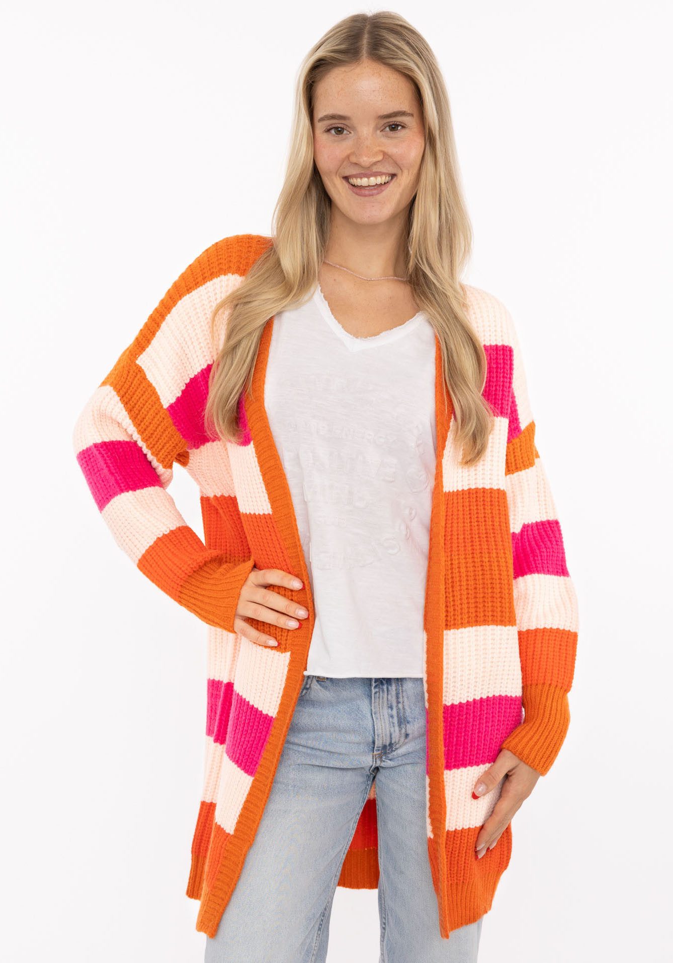 Zwillingsherz Strickjacke "Streifen" mit Blockstreifen