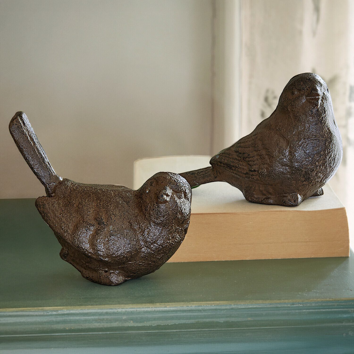 Mirabeau Dekofigur Deko-Vogel 2er Set Birdy braun