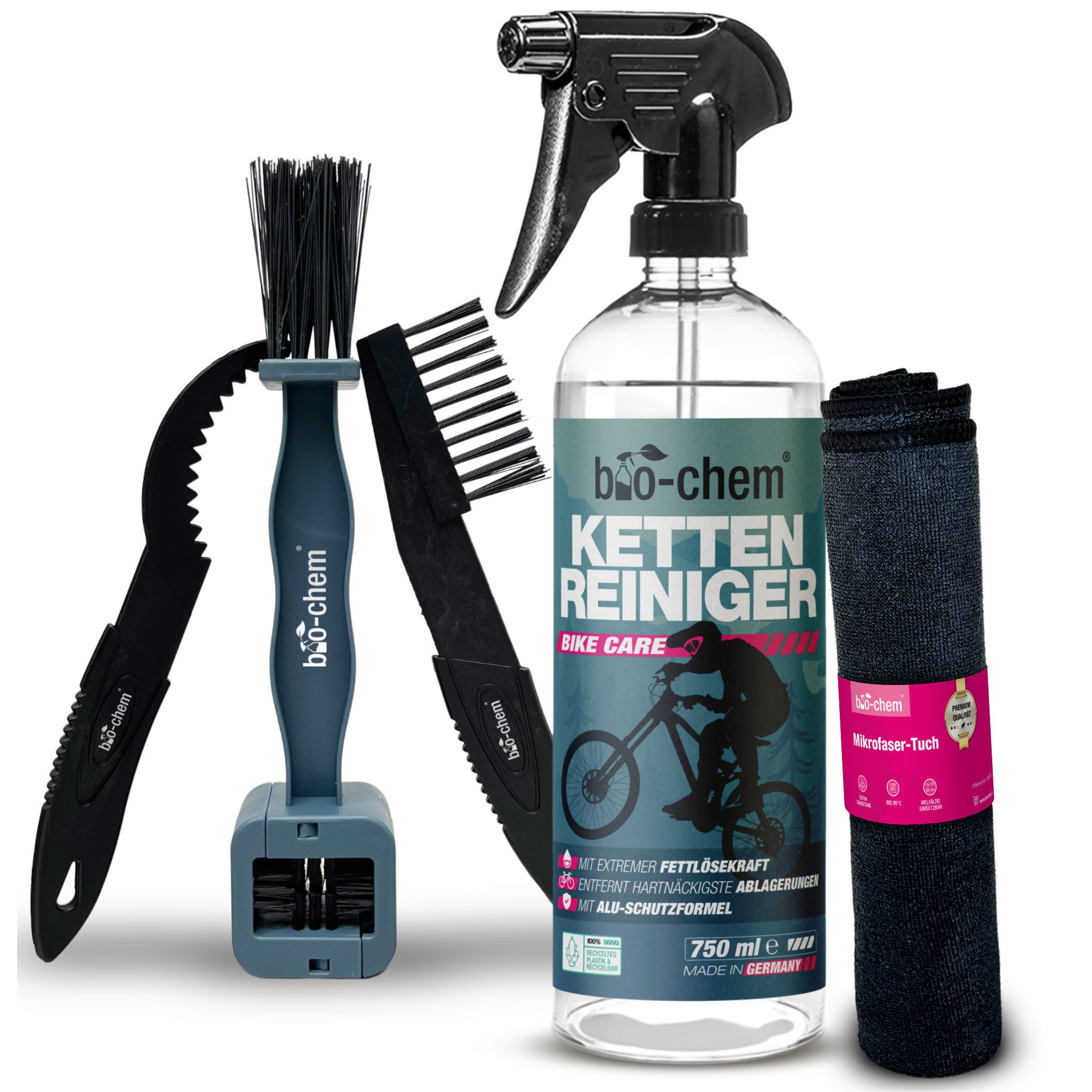 bio-chem Kettenreiniger Fahrrad flüssig - 750 ml + Bürsten Zweiradreiniger