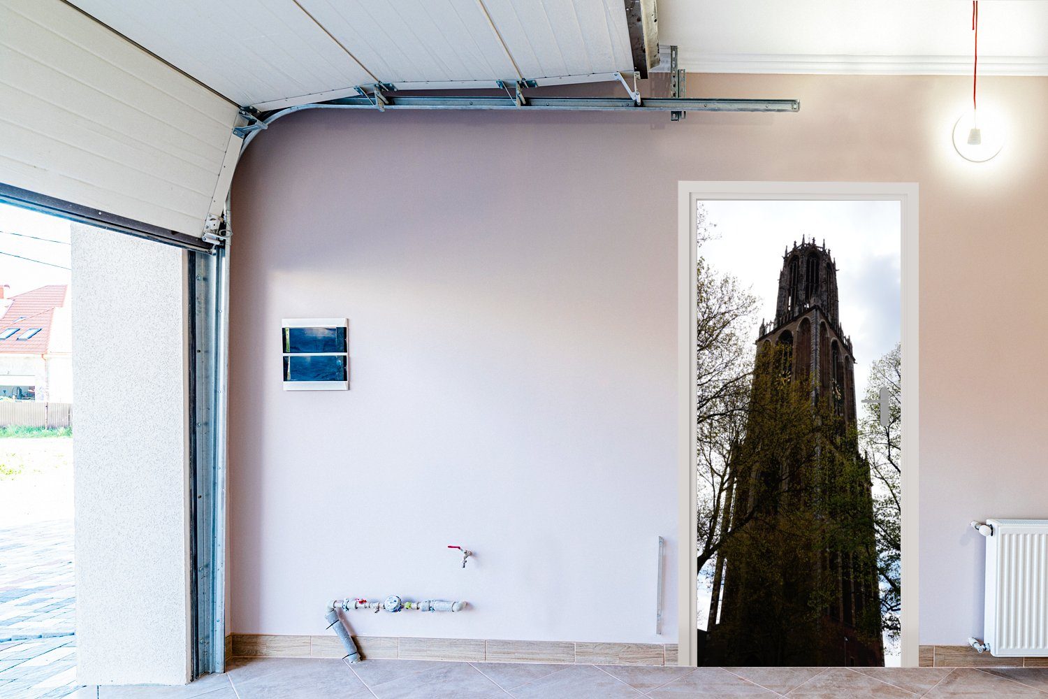 (1 bedruckt, Matt, cm 75x205 - Tür, - Fototapete Türtapete MuchoWow Domturm für Baum Türaufkleber, Utrecht, St),