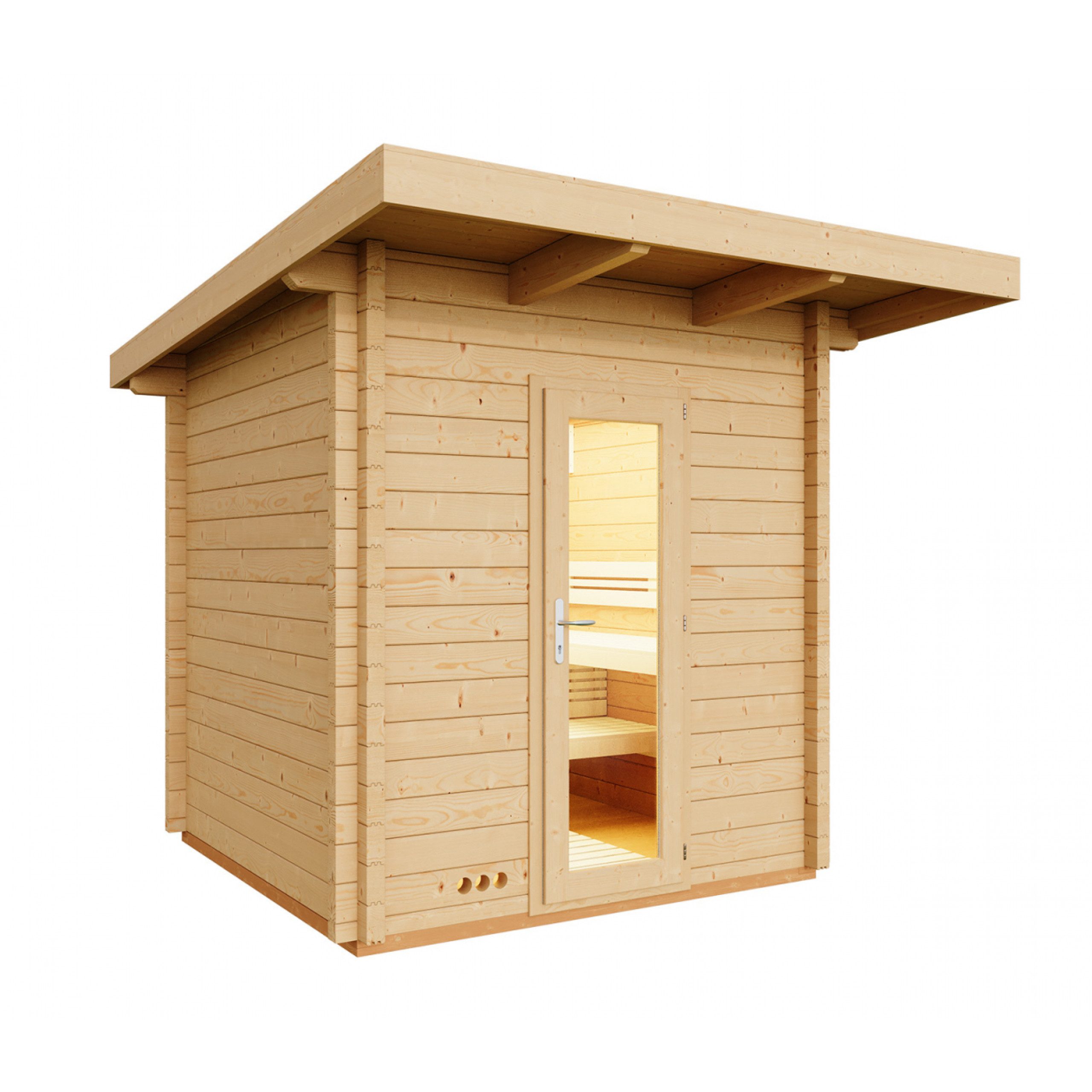 Infraworld Fasssauna Infraworld Gartensauna Terra 5 Außensauna Massivholzsauna Saunahaus